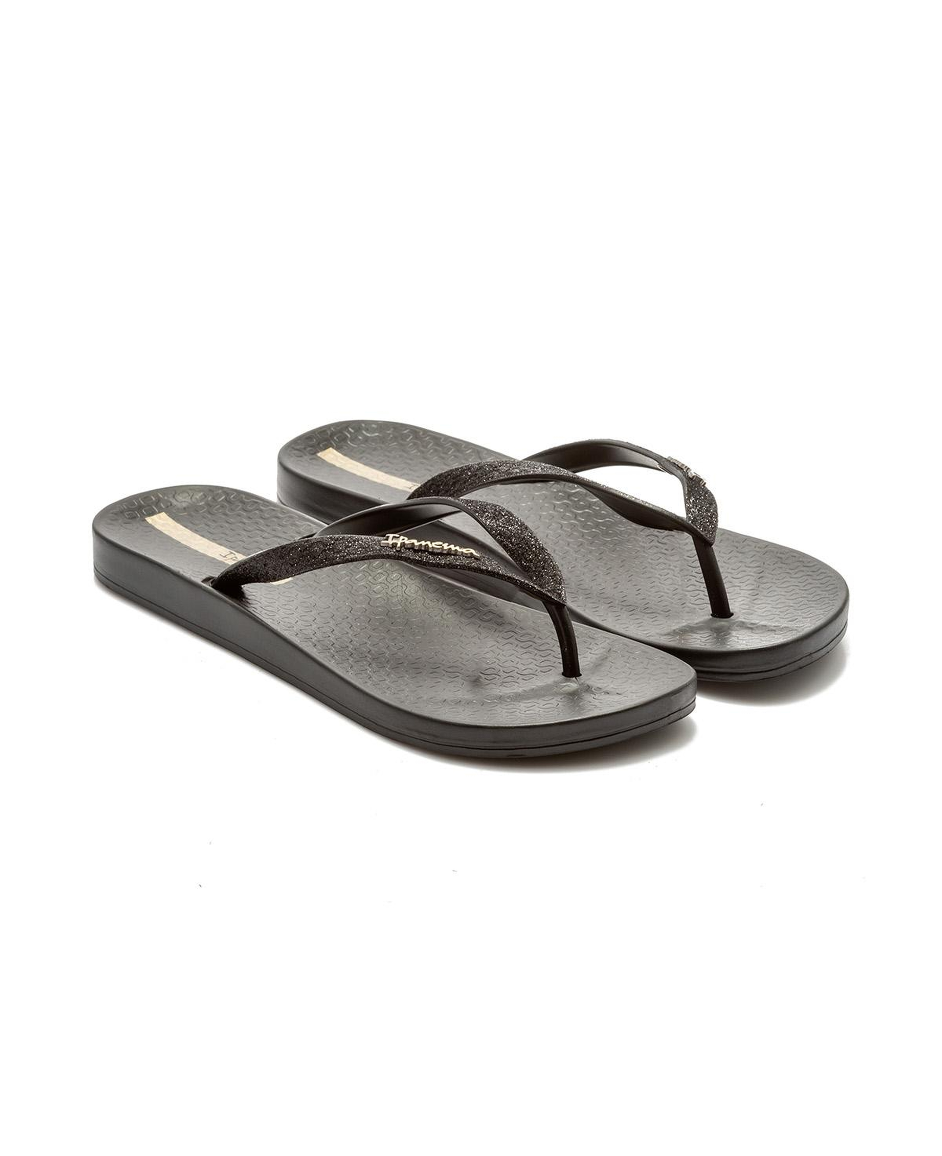 Anatomik Lolita Fem Kadın Parmak Arası Terlik Parlak,Siyah 35/42