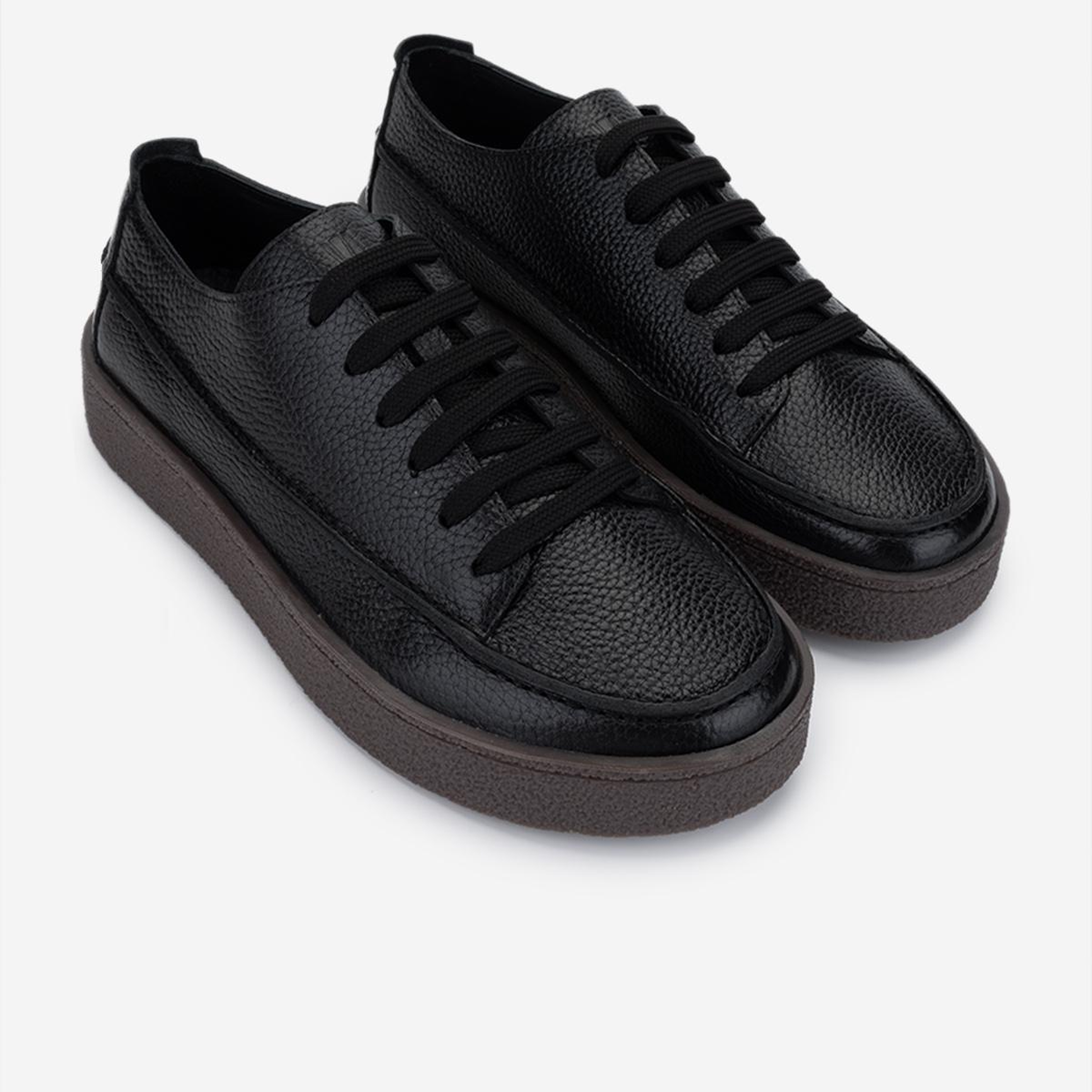 Valmenti Erkek Hakiki Deri Siyah Sneakers & Spor Ayakkabı