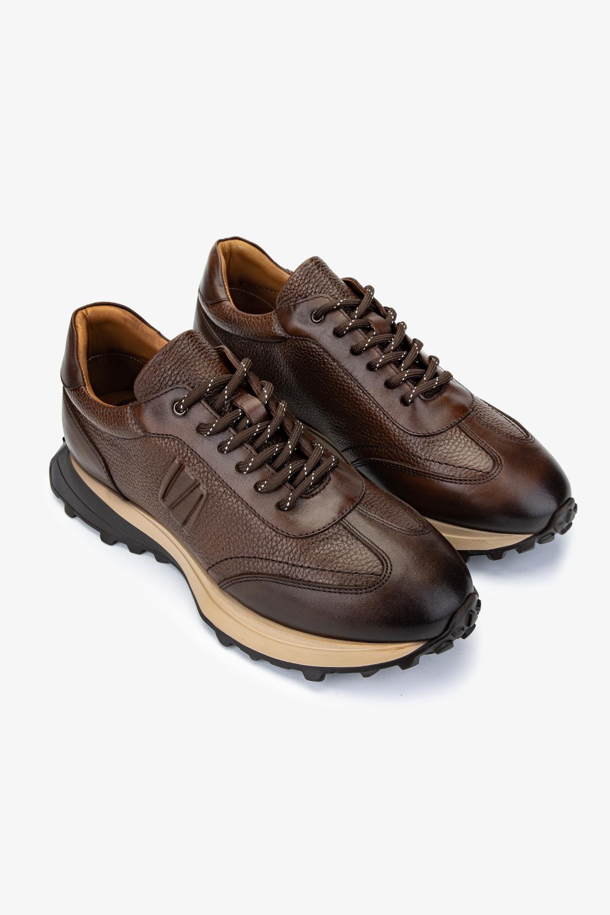 Valmenti Erkek Hakiki Deri Kahverengi Sneakers & Spor Ayakkabı