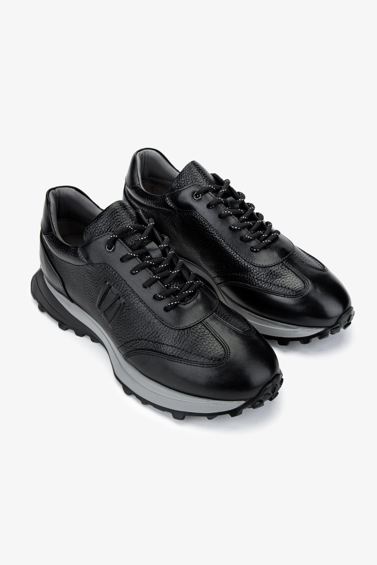 Valmenti Erkek Hakiki Deri Siyah Sneakers & Spor Ayakkabı