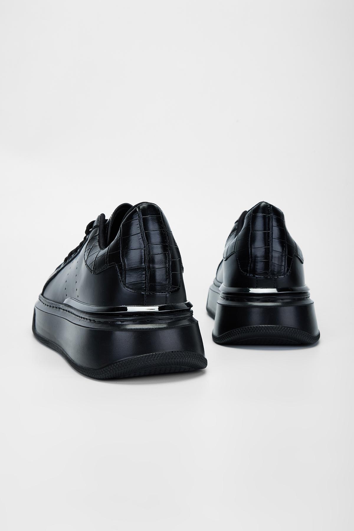 Valmenti Erkek Suni Deri Siyah Sneakers & Spor Ayakkabı