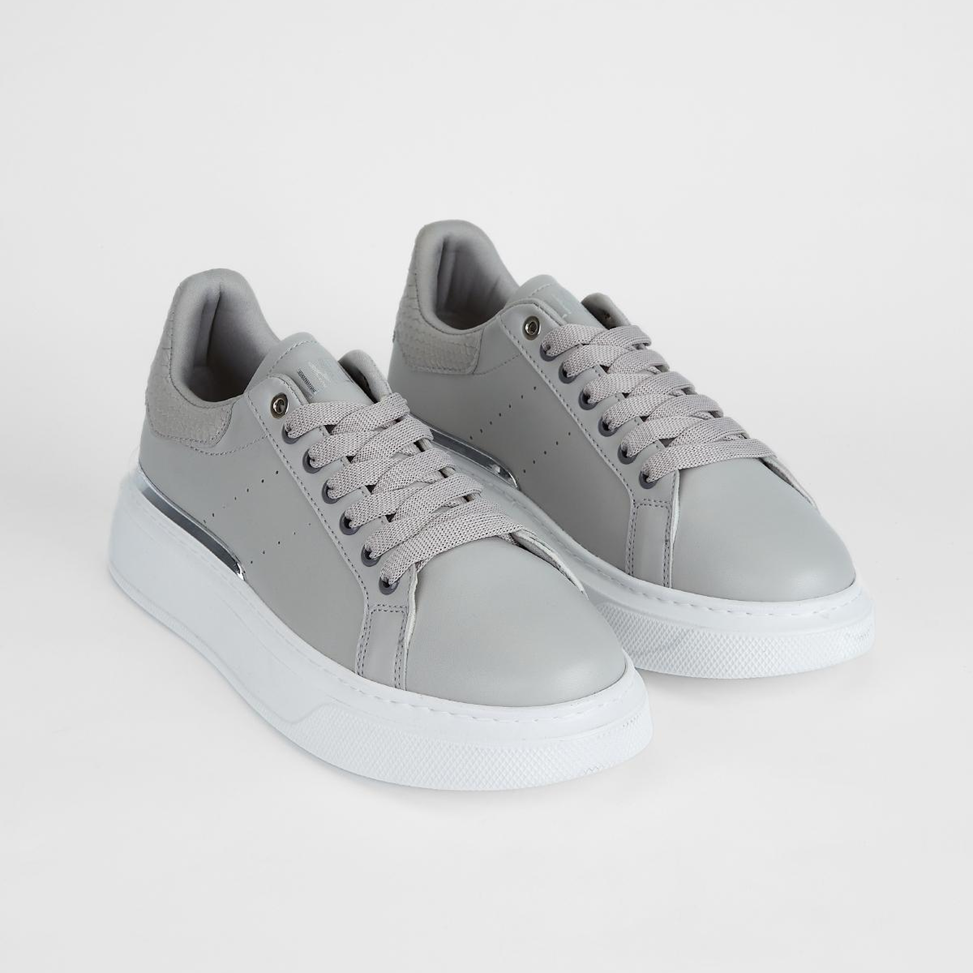 Valmenti Erkek Suni Deri Gri Sneakers & Spor Ayakkabı