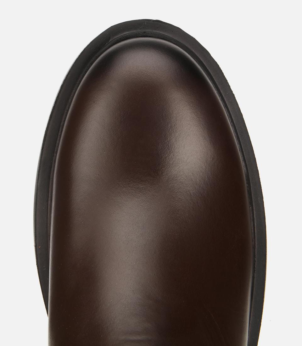 Erkek Deri Kahverengi Lastik Detaylı Chelsea Bot