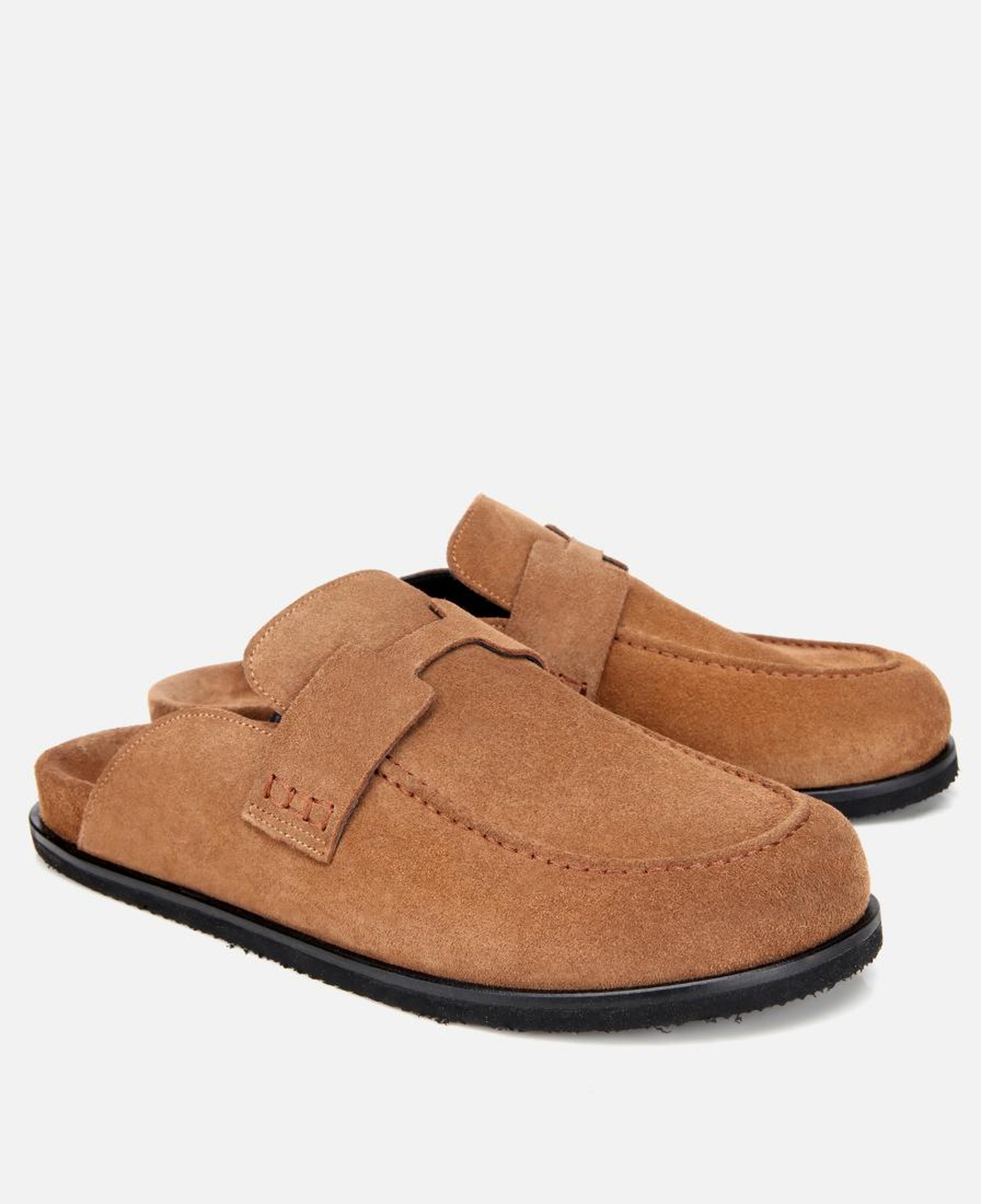 Erkek Süet Taba Kahverengi Düz Terlik