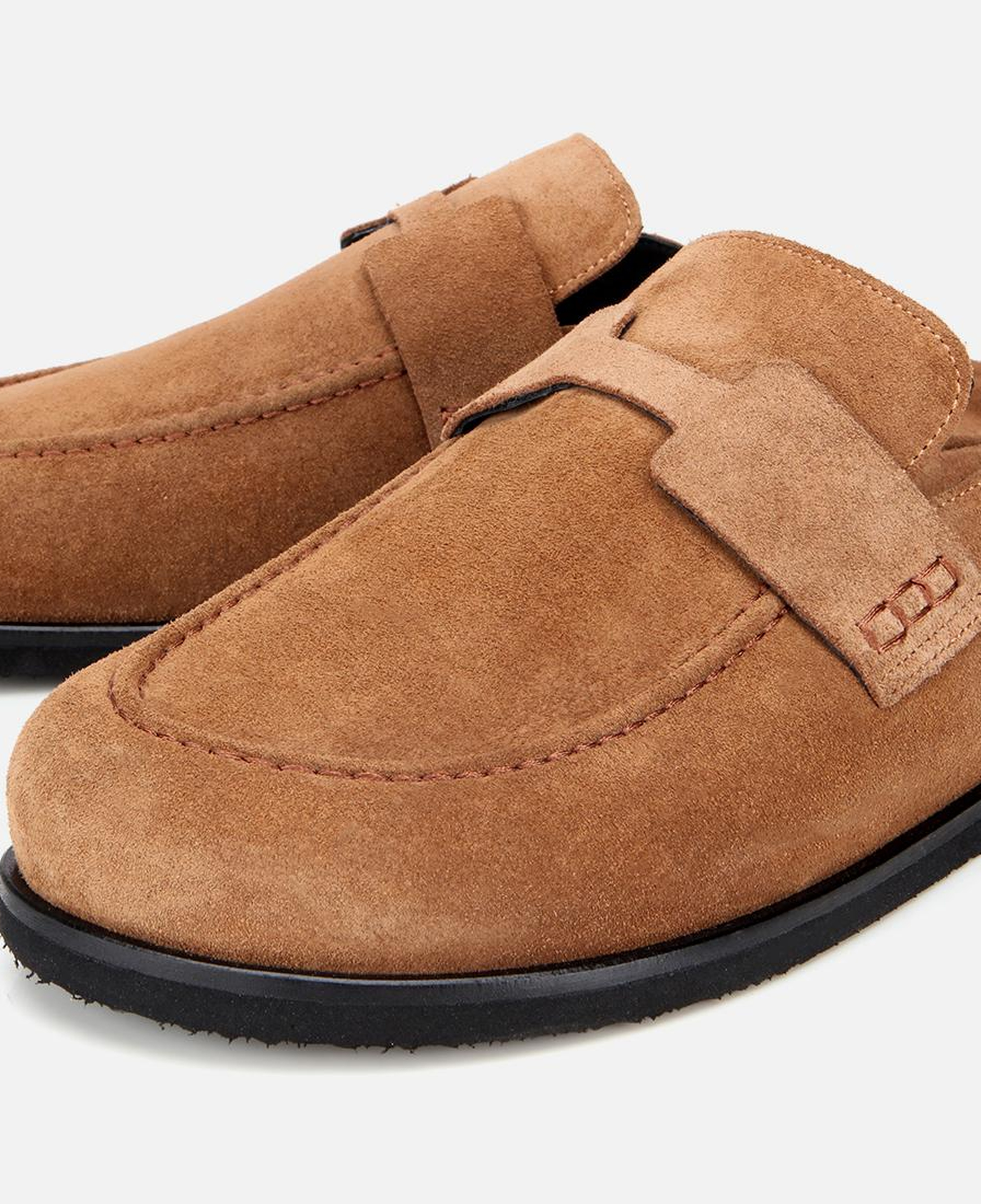 Erkek Süet Taba Kahverengi Düz Terlik