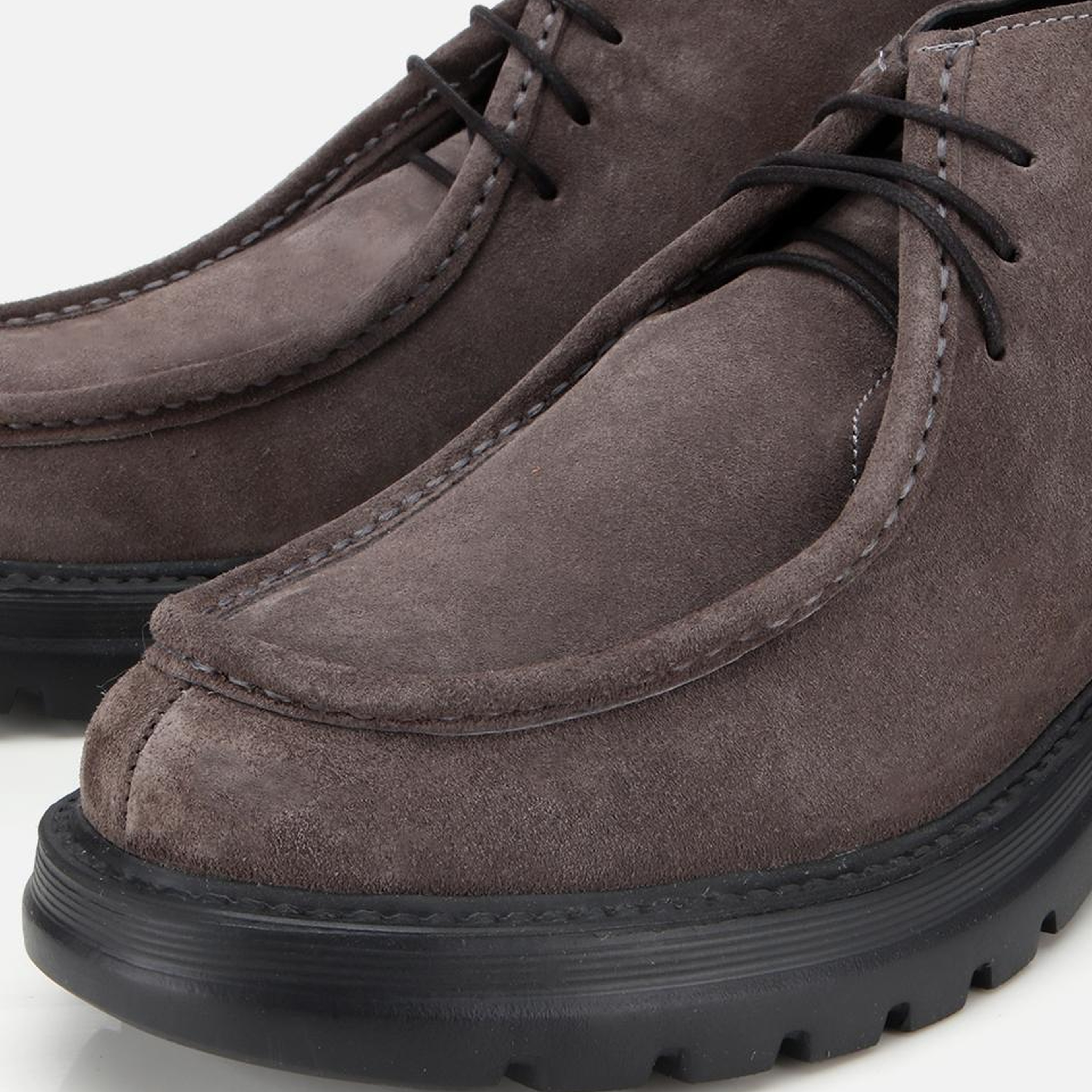 Erkek Süet Deri Gri Dikiş Detaylı Klasik Bot