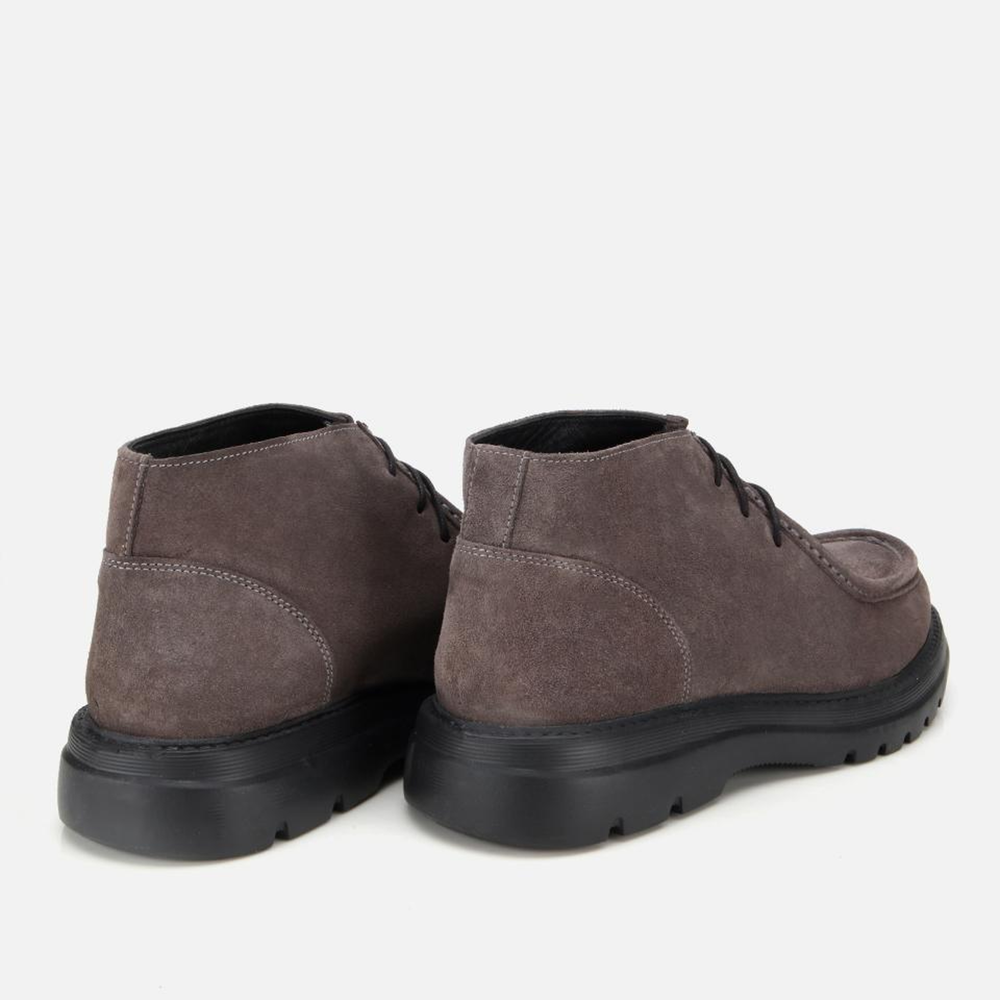 Erkek Süet Deri Gri Dikiş Detaylı Klasik Bot