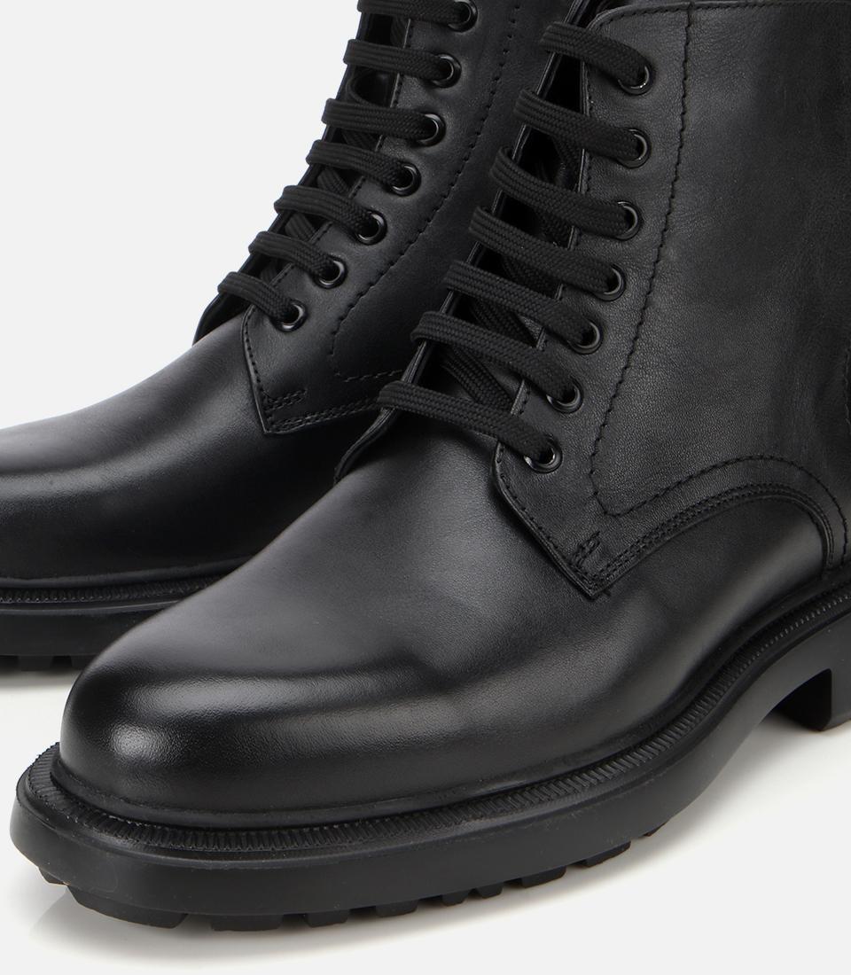 Erkek Deri Siyah  Fermuarlı Kalın Tabanlı Casual Bot
