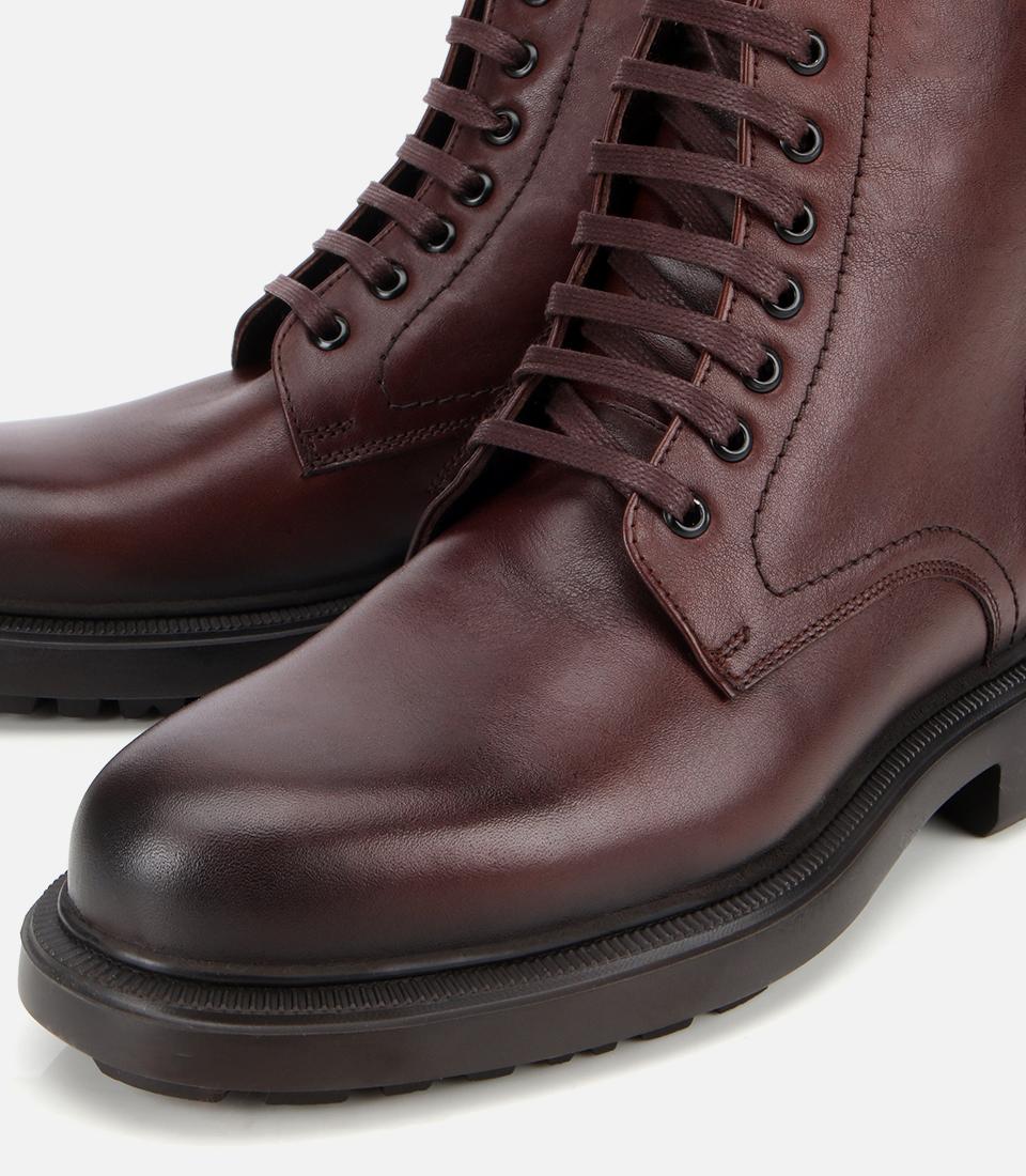 Erkek Deri Kahverengi  Fermuarlı Kalın Tabanlı Casual Bot