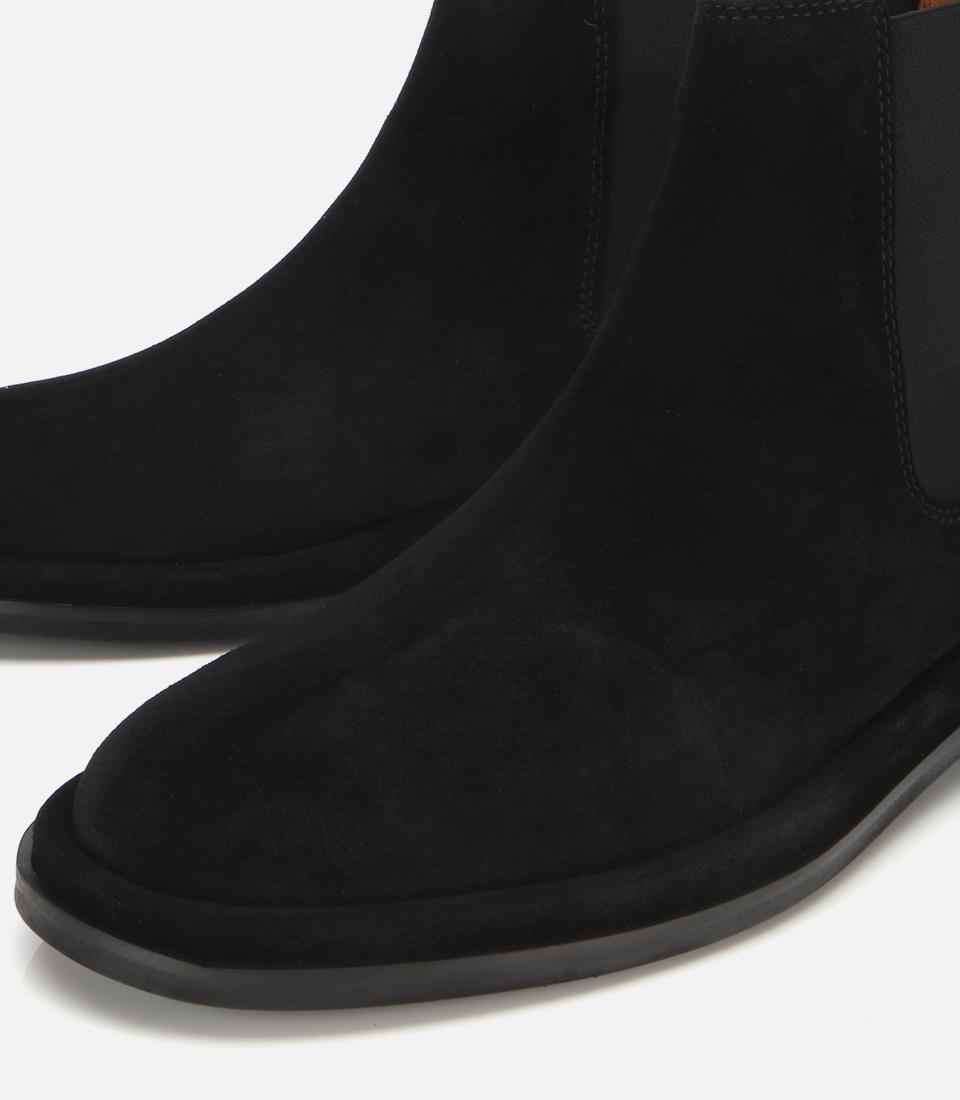 Erkek Süet Deri Siyah Lastik Detaylı Chelsea Bot