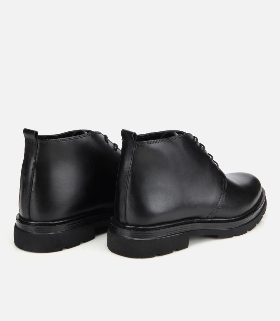 Erkek Deri Siyah BağcıklıYumuşak Dokulu Klasik Bot