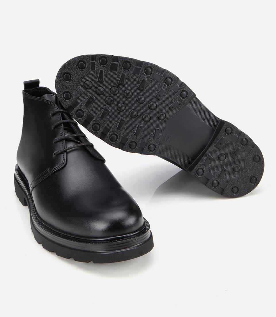 Erkek Deri Siyah BağcıklıYumuşak Dokulu Klasik Bot