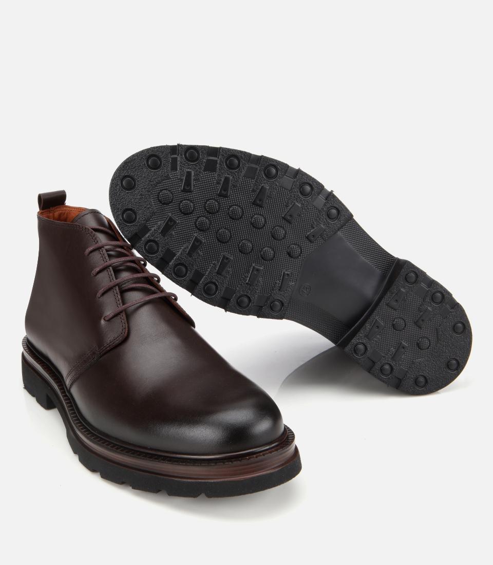 Erkek Deri Kahverengi BağcıklıYumuşak Dokulu Klasik Bot