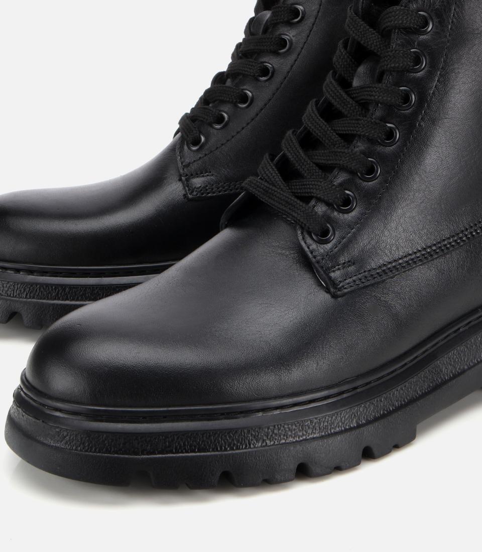 Erkek Deri Siyah Fermuarlı Yüksek Tabanlı Casual Bot