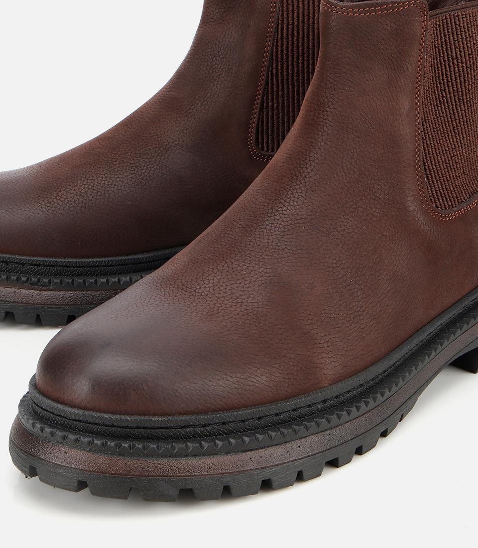 Erkek Nubuk Deri Kahverengi Lastik Detaylı Chelsea Bot