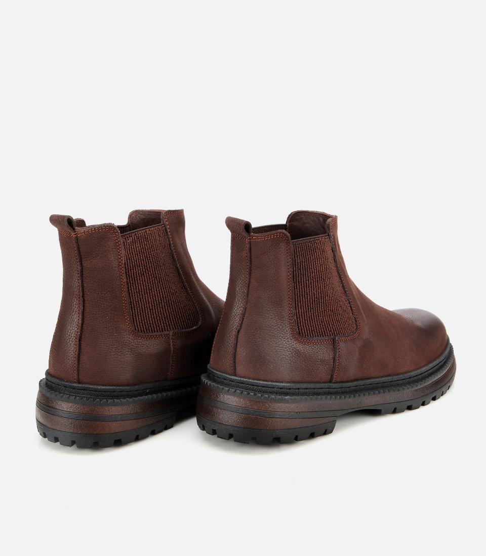Erkek Nubuk Deri Kahverengi Lastik Detaylı Chelsea Bot