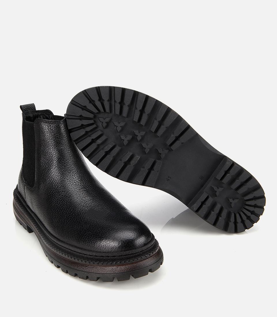 Erkek Deri Siyah Lastik Detaylı Chelsea Bot