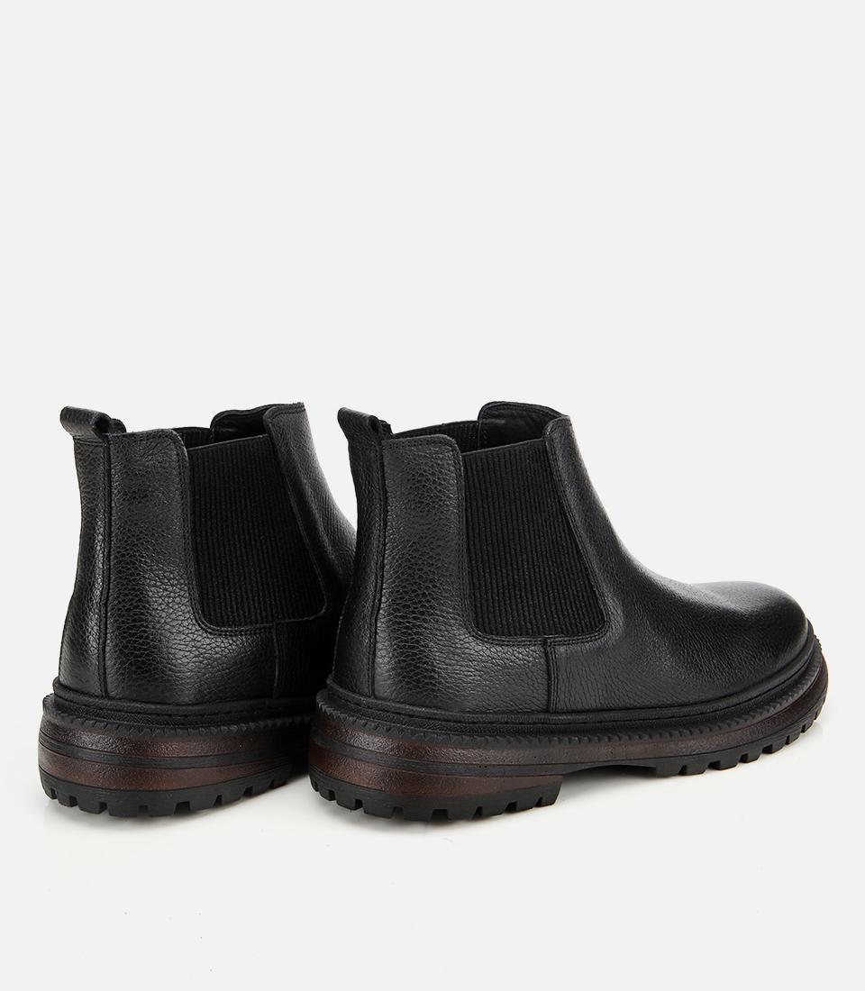 Erkek Deri Siyah Lastik Detaylı Chelsea Bot