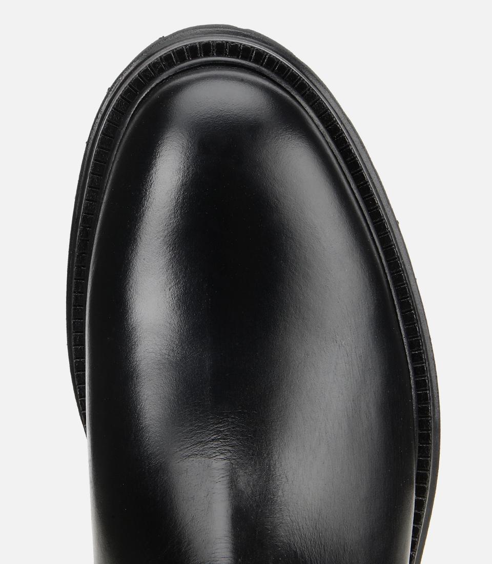 Erkek Deri Siyah Lastik Detaylı Kalın Tabanlı Chelsea Bot