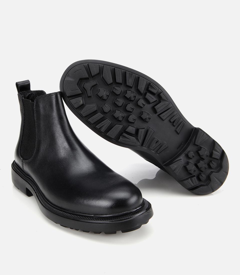 Erkek Deri Siyah Lastik Detaylı Chelsea Bot