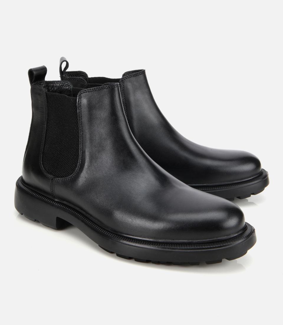 Erkek Deri Siyah Lastik Detaylı Chelsea Bot