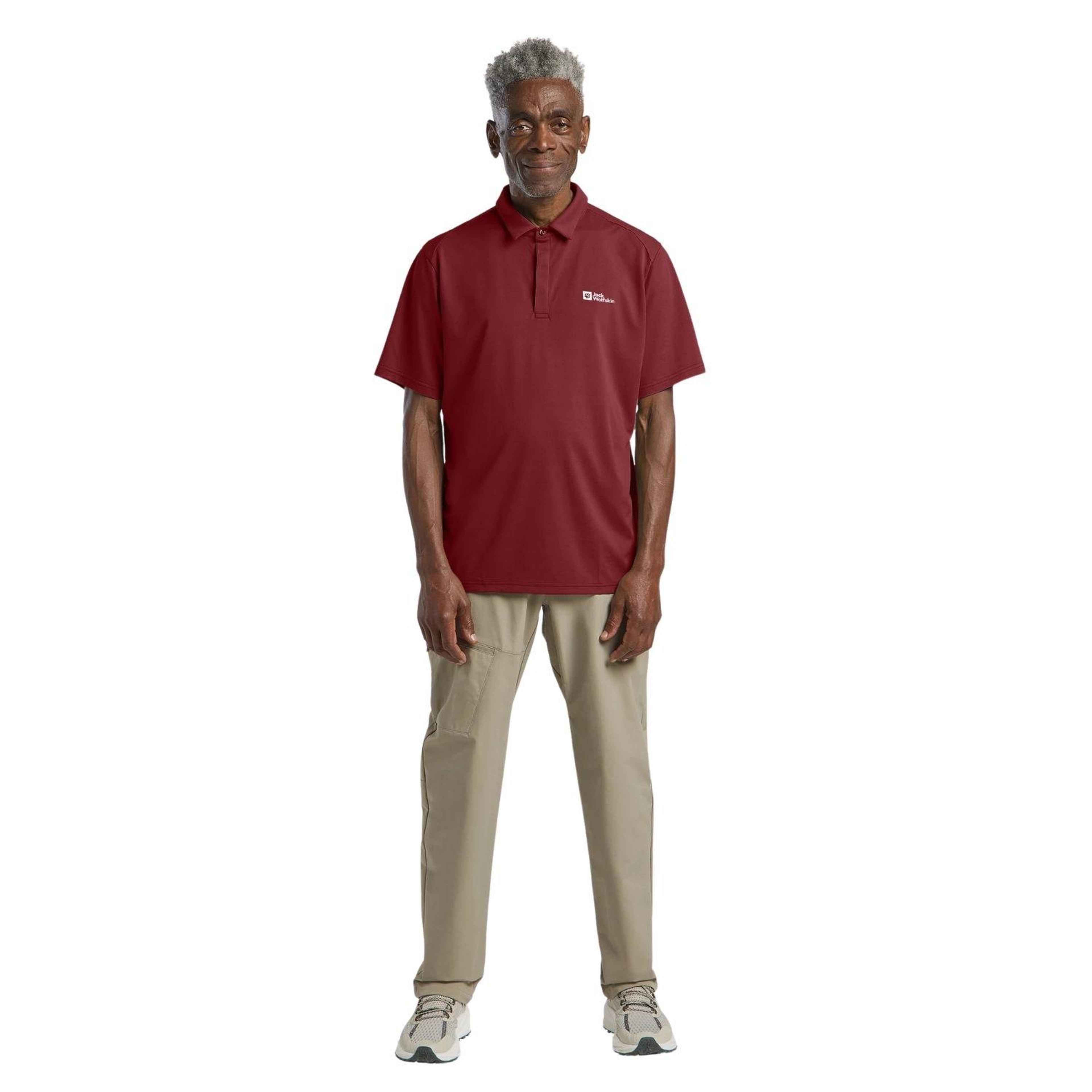 Jack Wolfskin Delgami Polo Erkek Kırmızı Polo Tişört