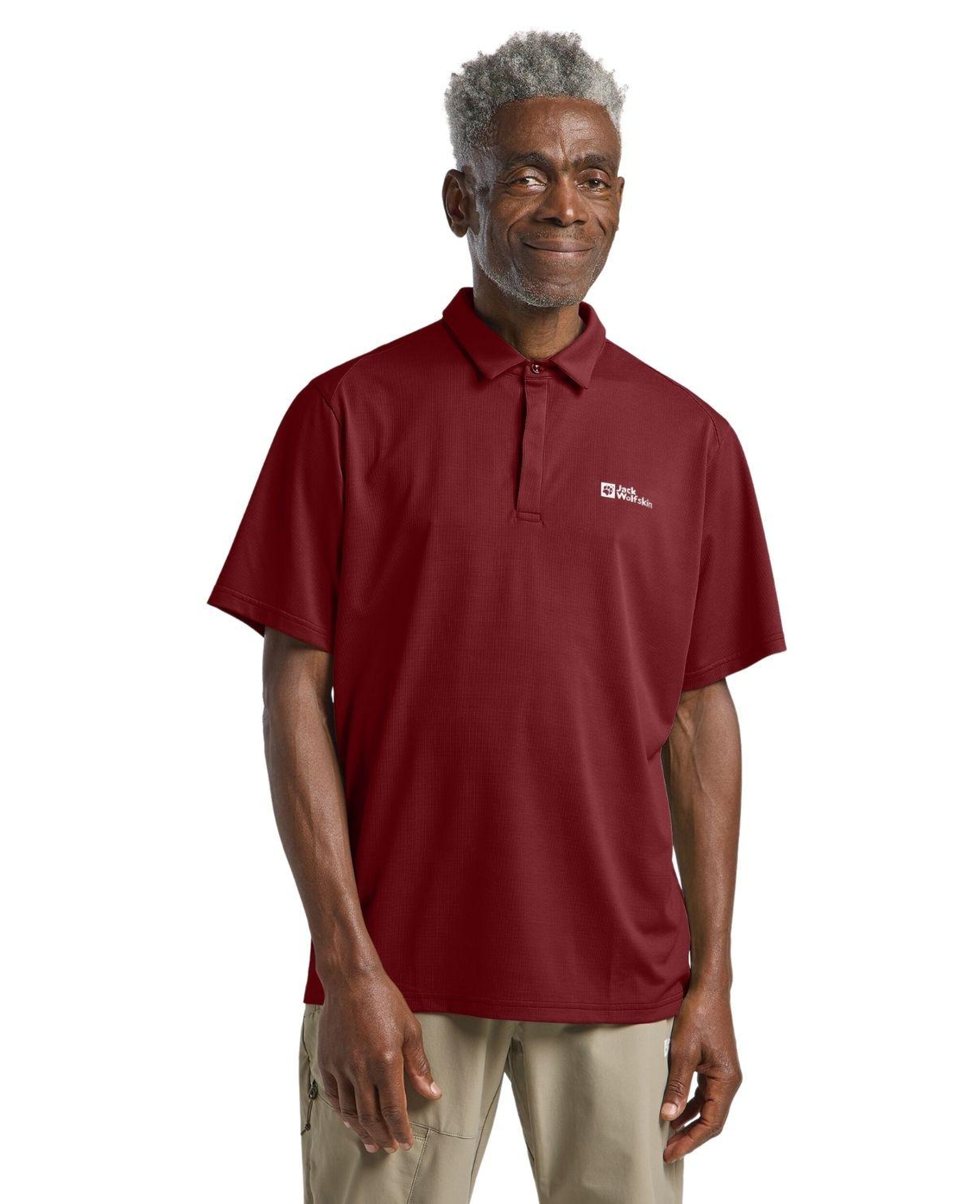 Jack Wolfskin Delgami Polo Erkek Kırmızı Polo Tişört