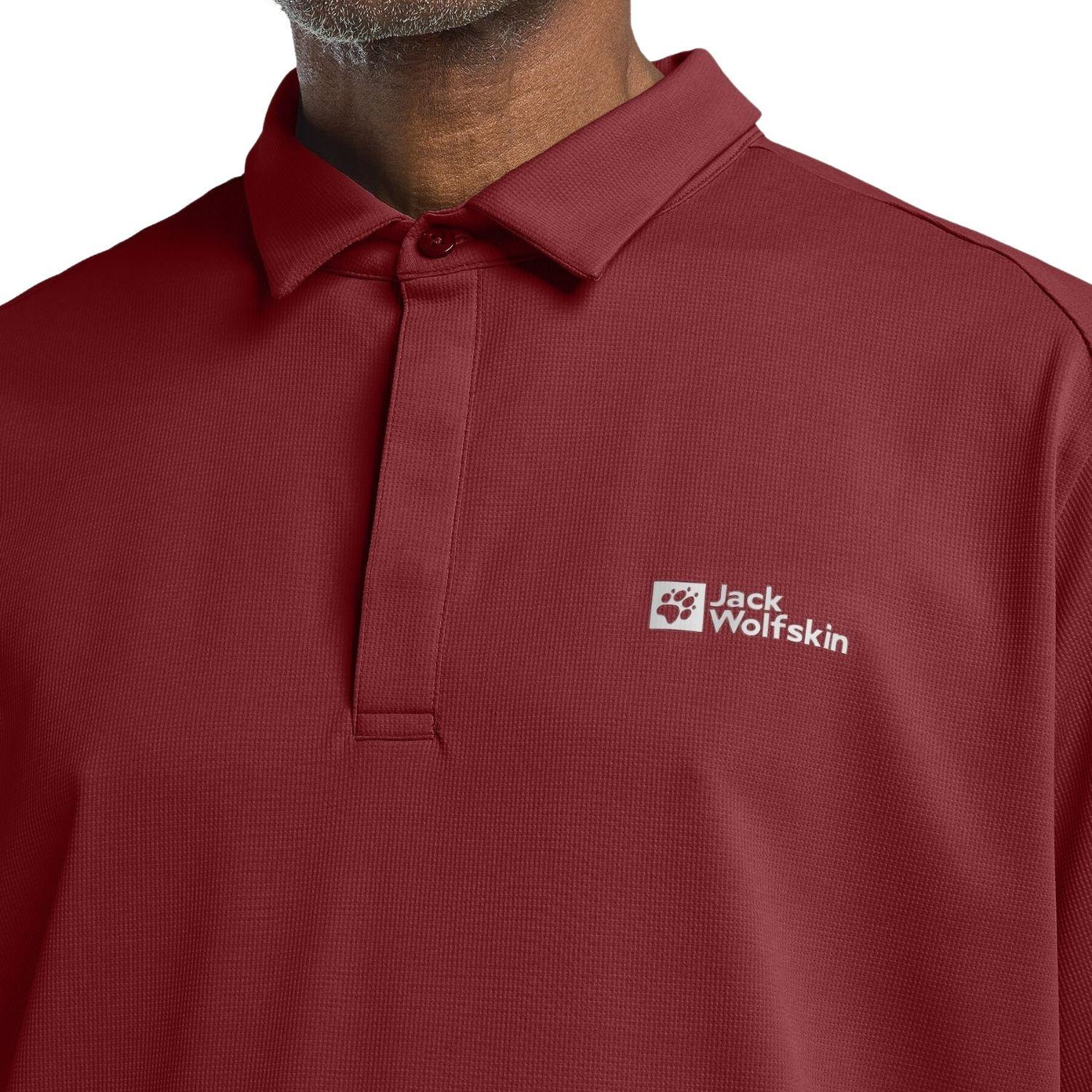 Jack Wolfskin Delgami Polo Erkek Kırmızı Polo Tişört