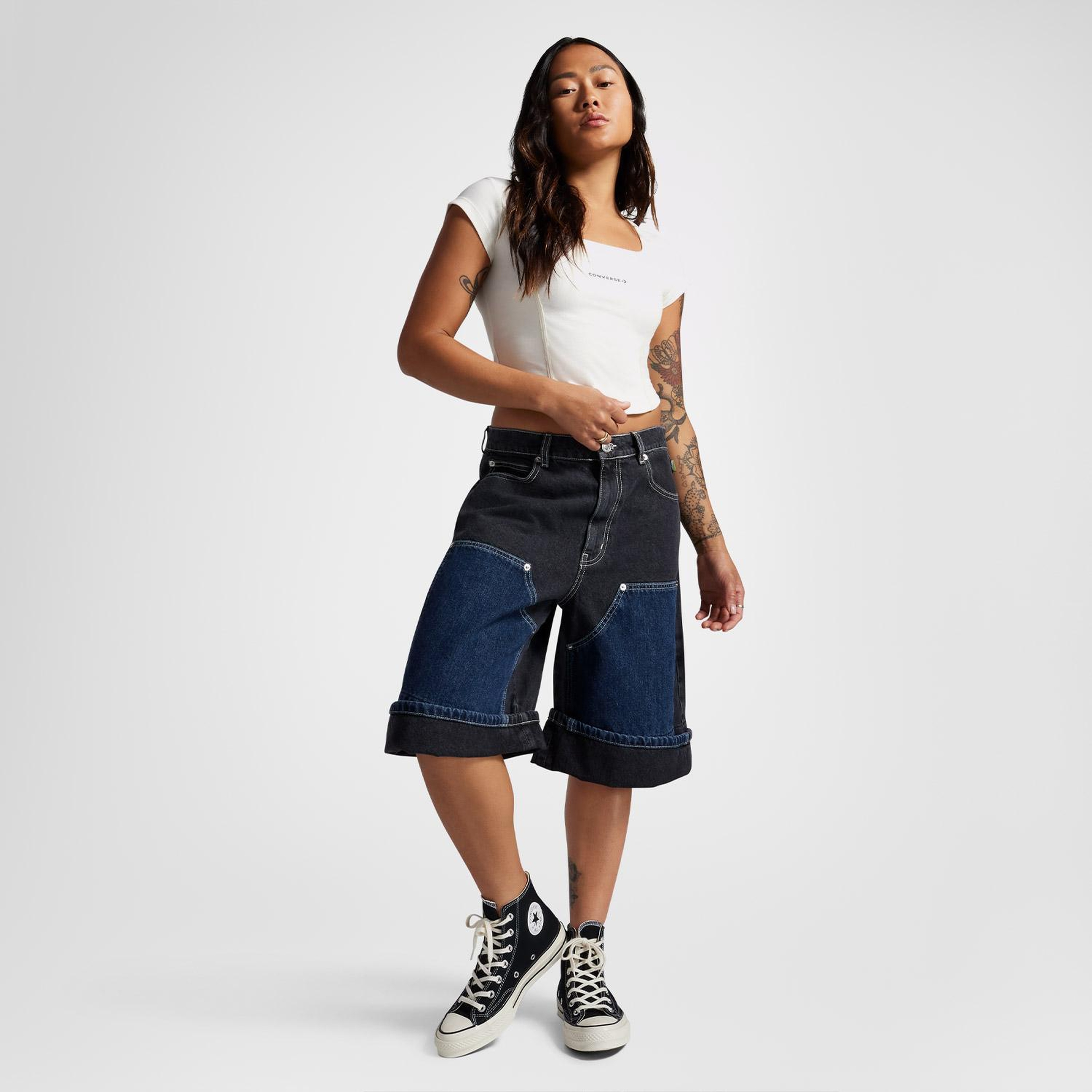 Converse Kadın Beyaz Korse Top T-Shirt