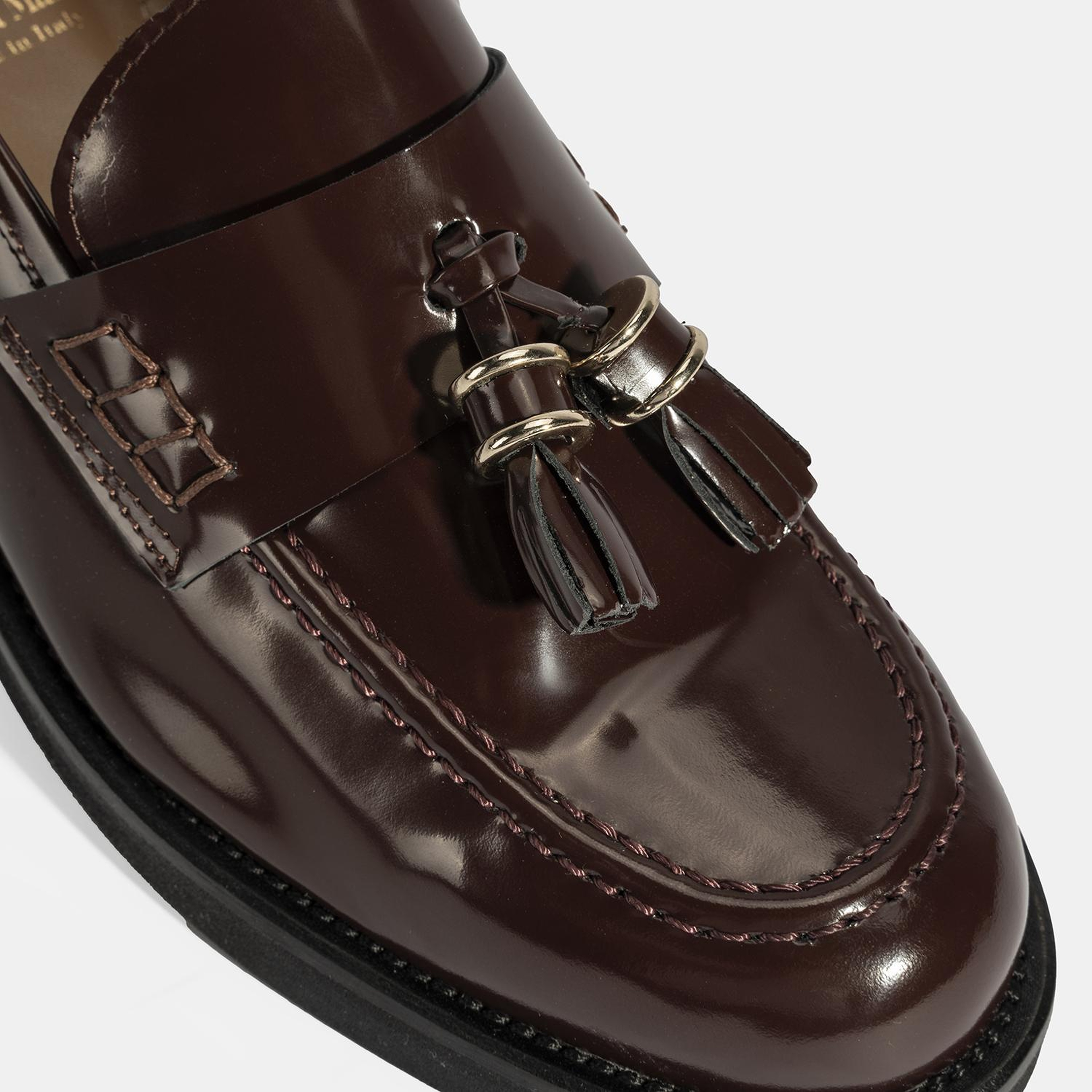 Luca Grossi Kadın Bordo Püskül Detaylı Deri Loafer