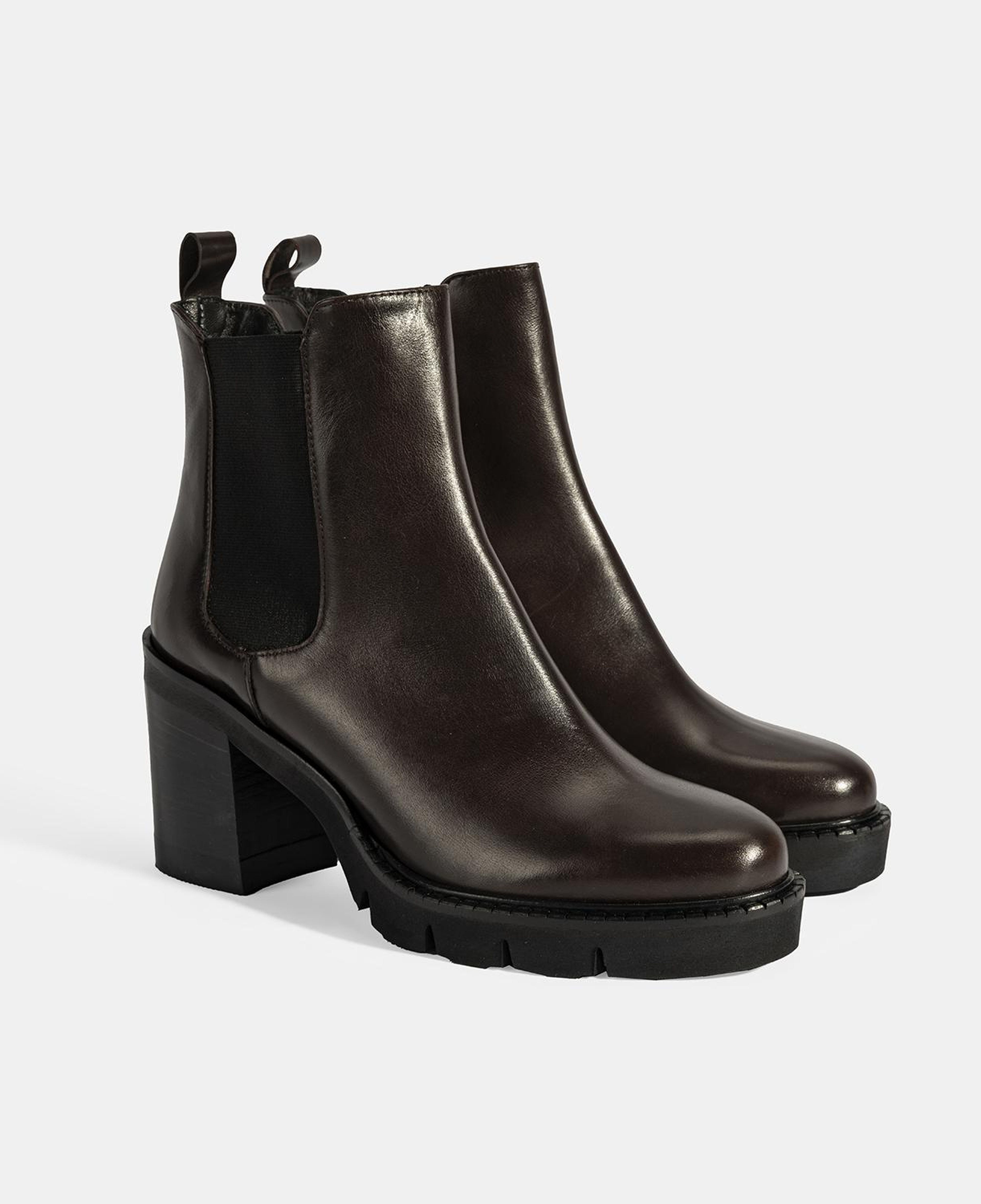 Luca Grossi Kadın Kahve Kalın Topuklu Deri Chelsea Bot