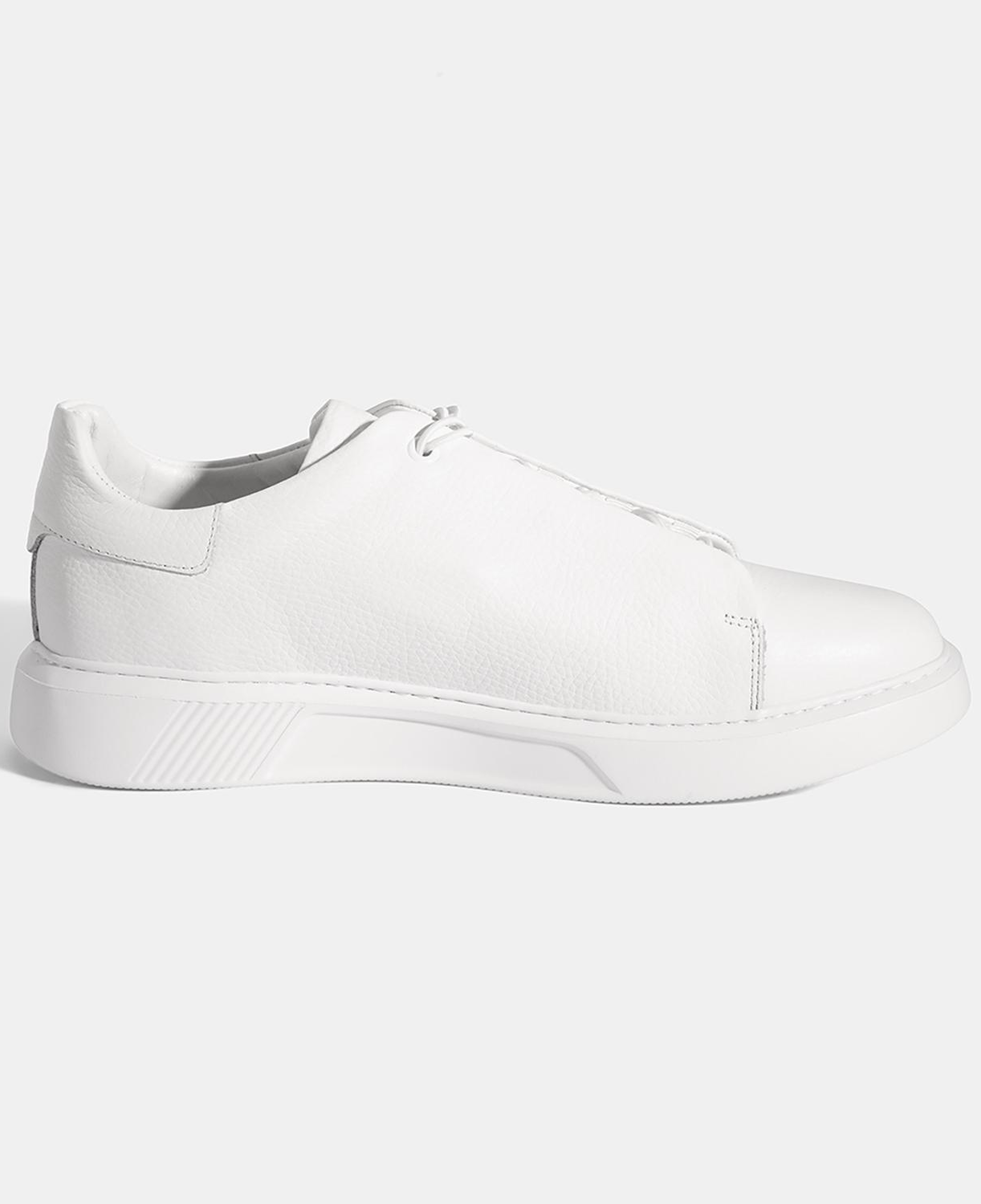 Erkek Beyaz Bağcıklı Deri Günlük Ayakkabı