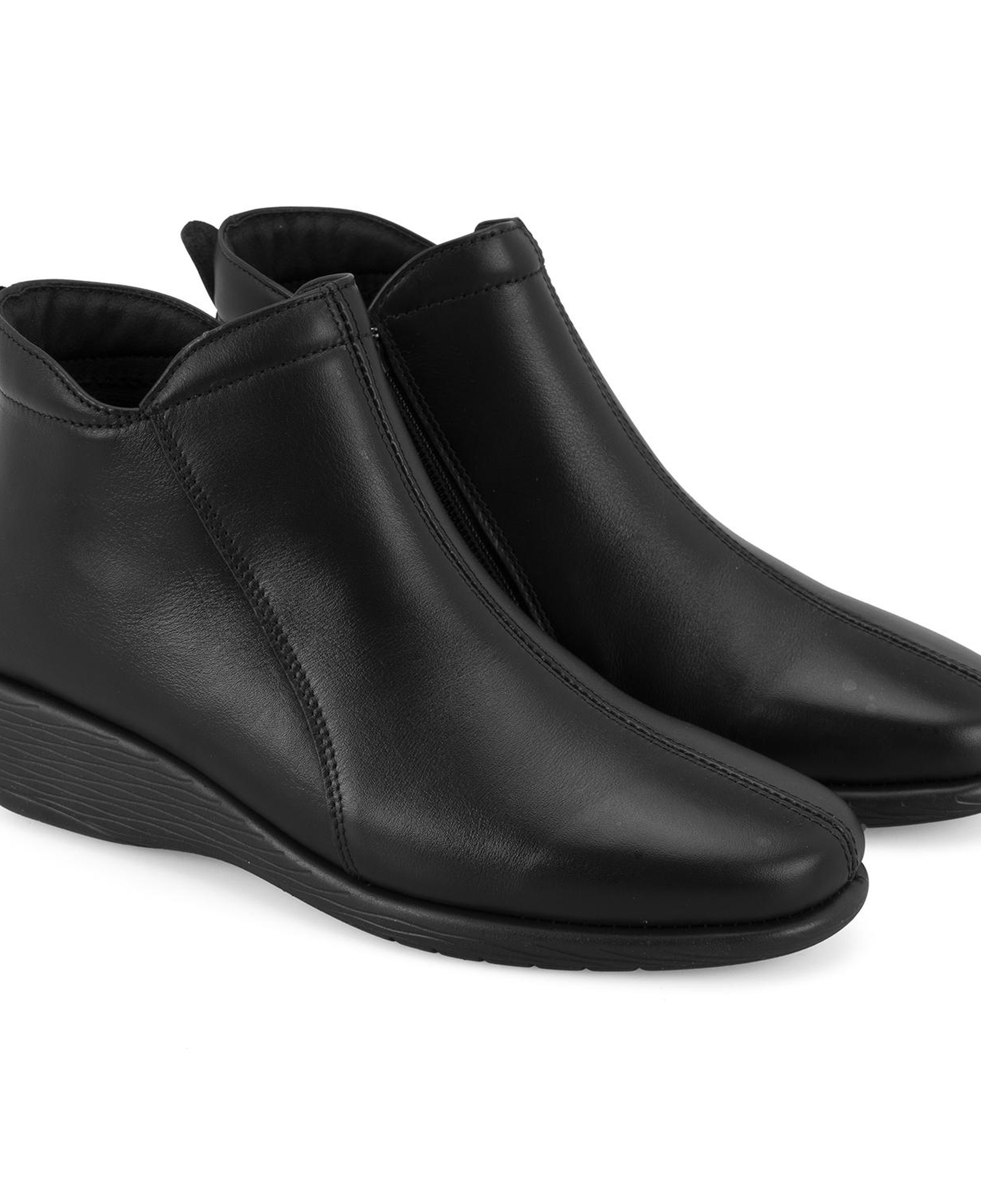 Jalyn Siyah Kadın DesaComfort Fermuarlı Deri Bot