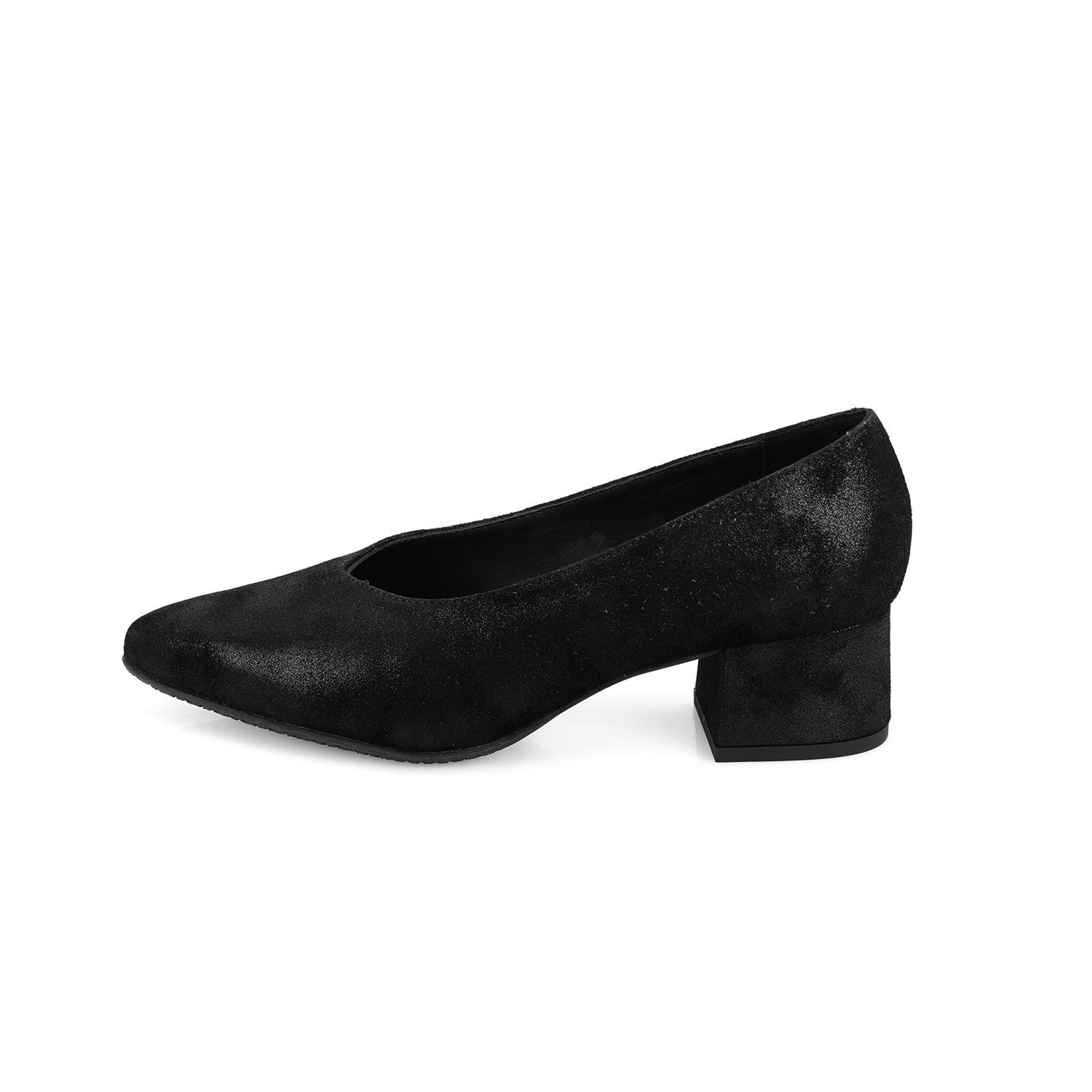 Kadın Siyah DesaComfort Topuklu Süet Deri Klasik Ayakkabı