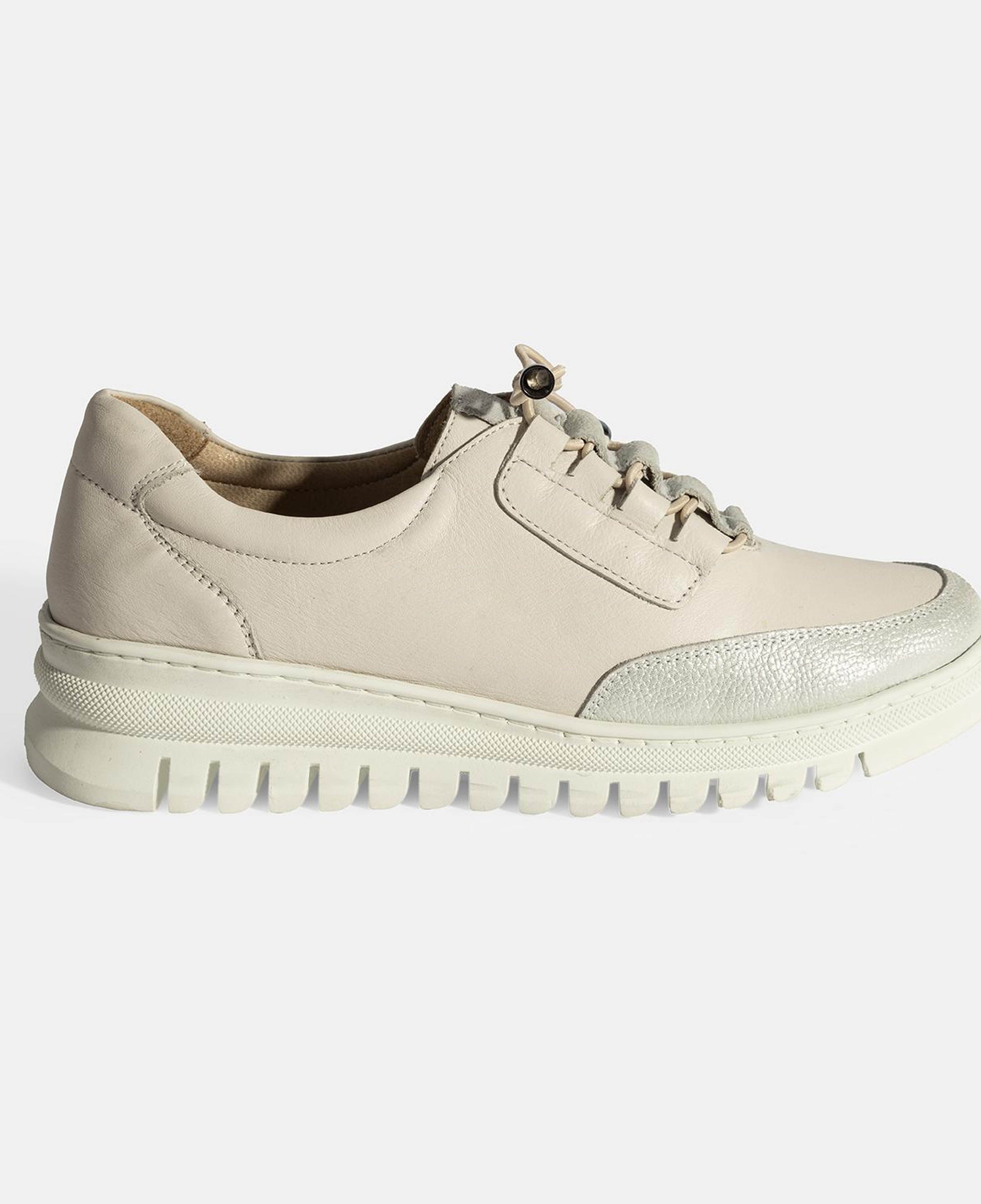 Kadın Beyaz DesaComfort Deri Bağcıklı Günlük Ayakkabı