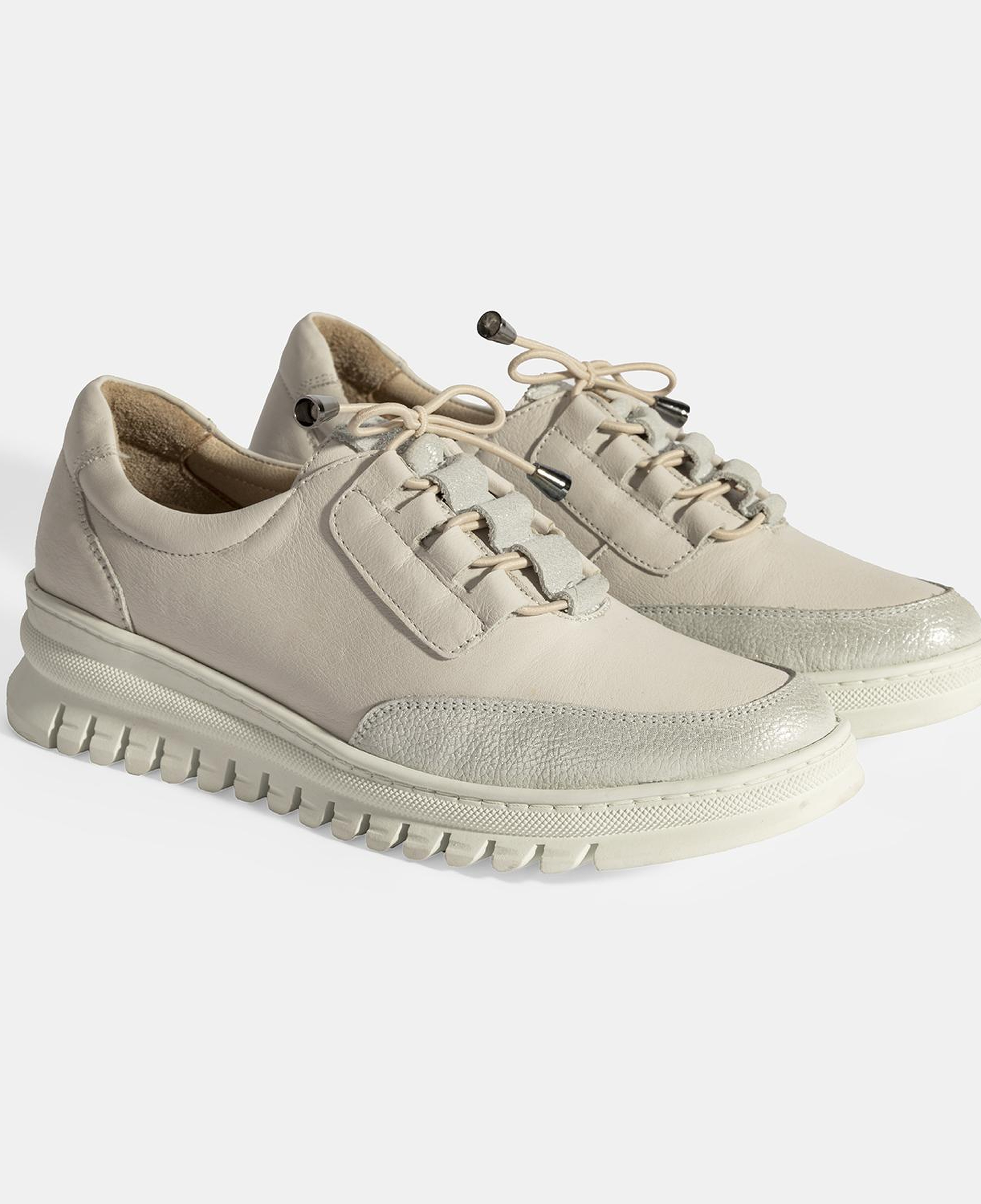 Kadın Beyaz DesaComfort Deri Bağcıklı Günlük Ayakkabı