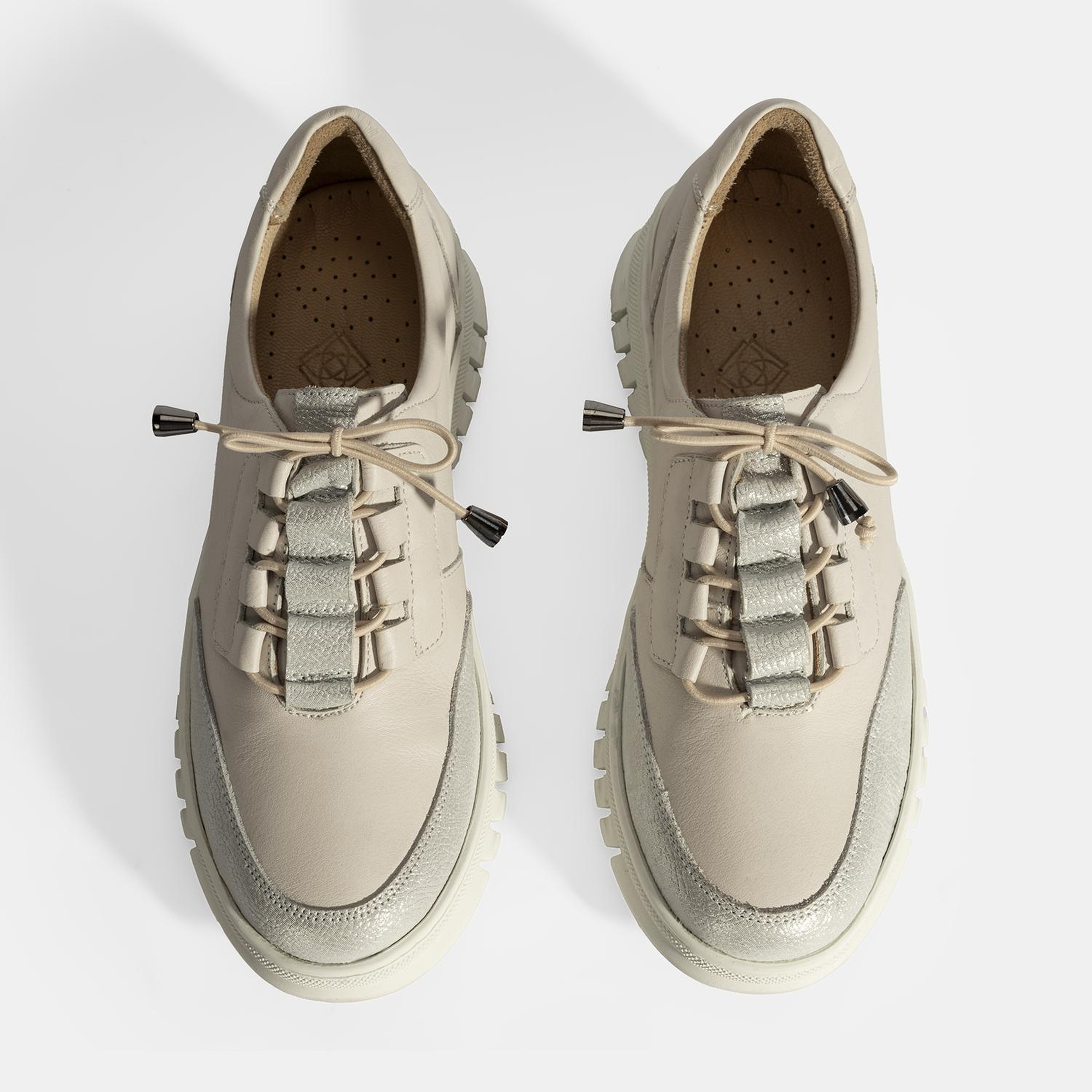 Kadın Beyaz DesaComfort Deri Bağcıklı Günlük Ayakkabı