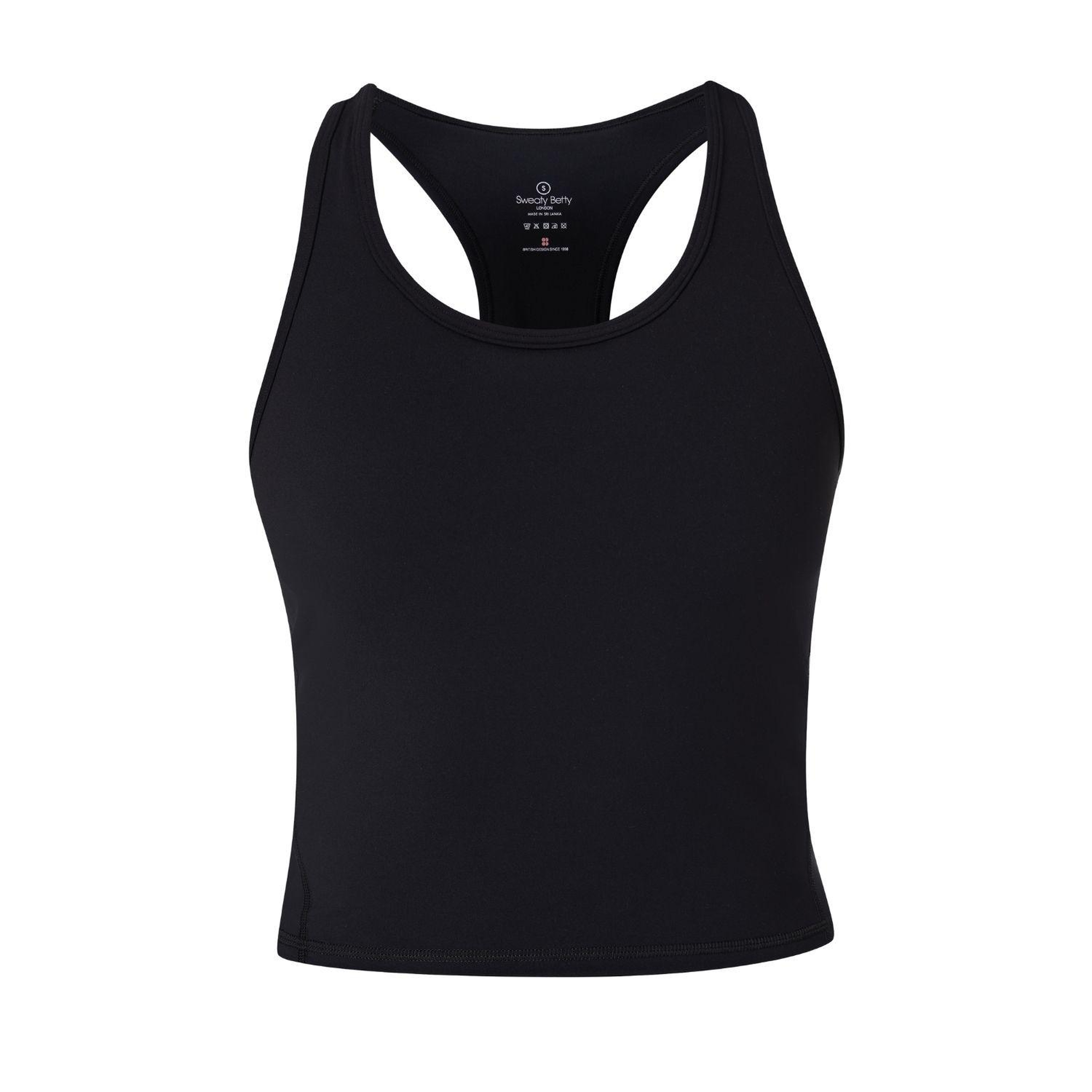 Sweaty Betty Power Medium Impact Crop Gym T Kadın Siyah Fitness Bra