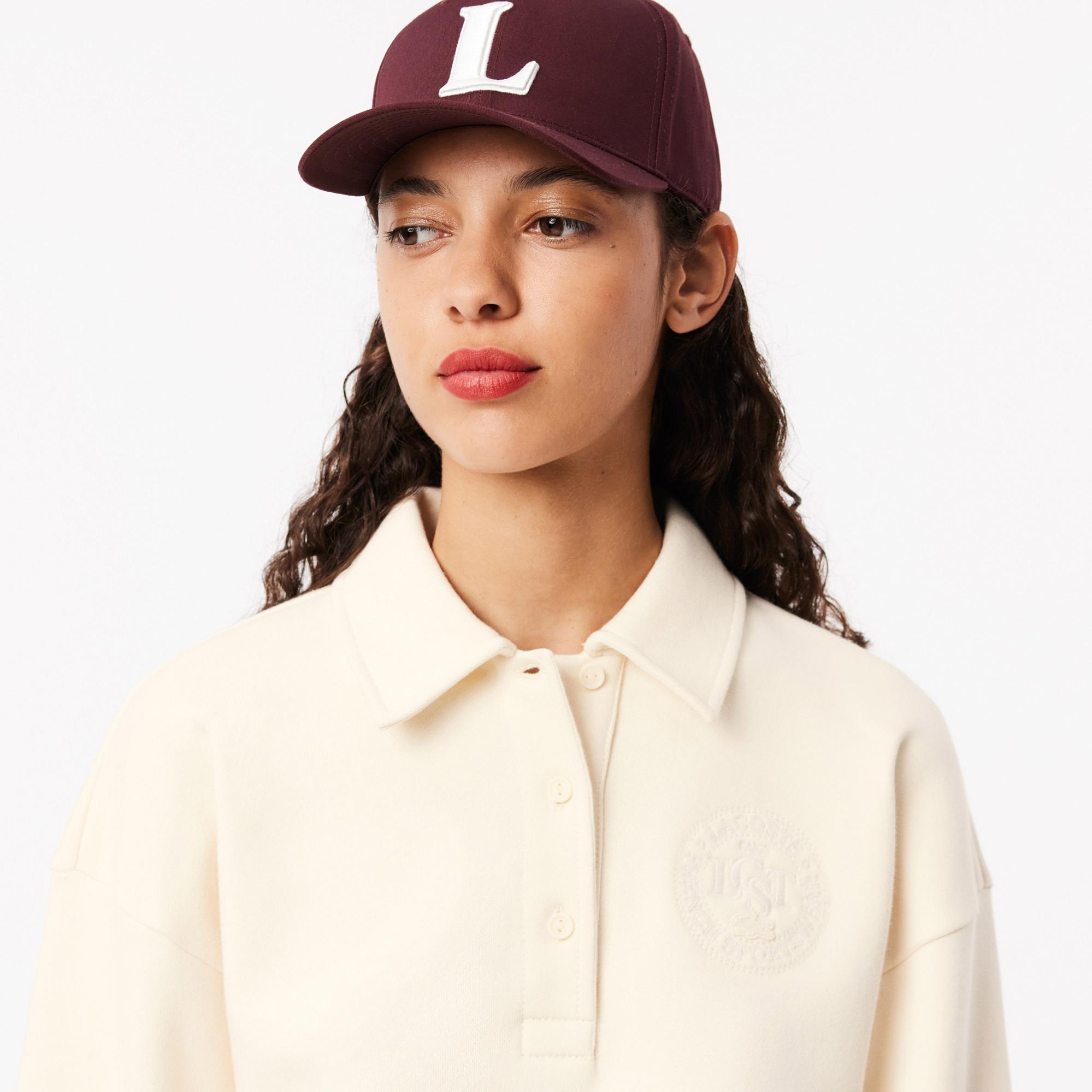 Lacoste Embroidered Kadın Beyaz  Sweatshirt