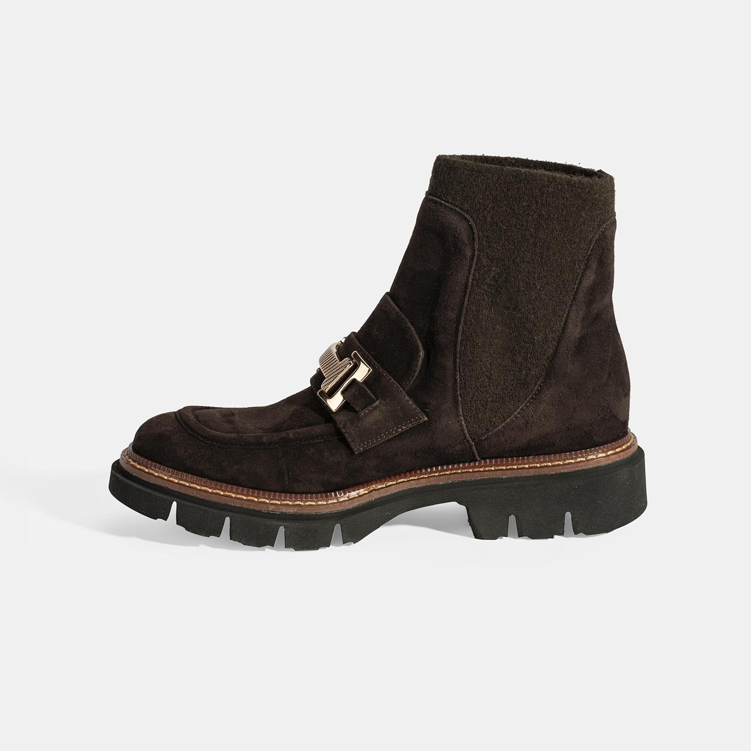 Luca Grossi Kadın Kahve Toka Detaylı Süet Chelsea Bot