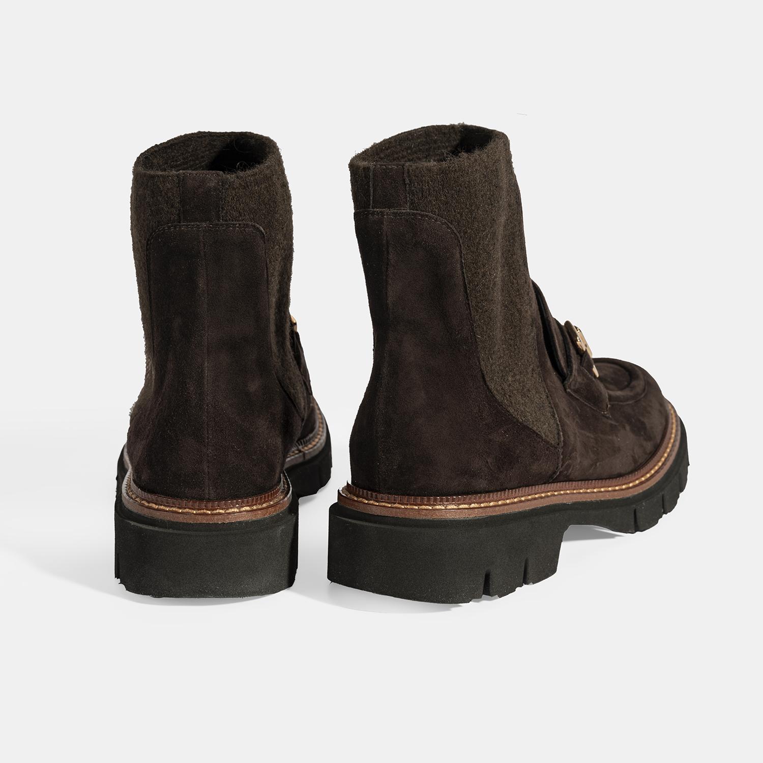 Luca Grossi Kadın Kahve Toka Detaylı Süet Chelsea Bot