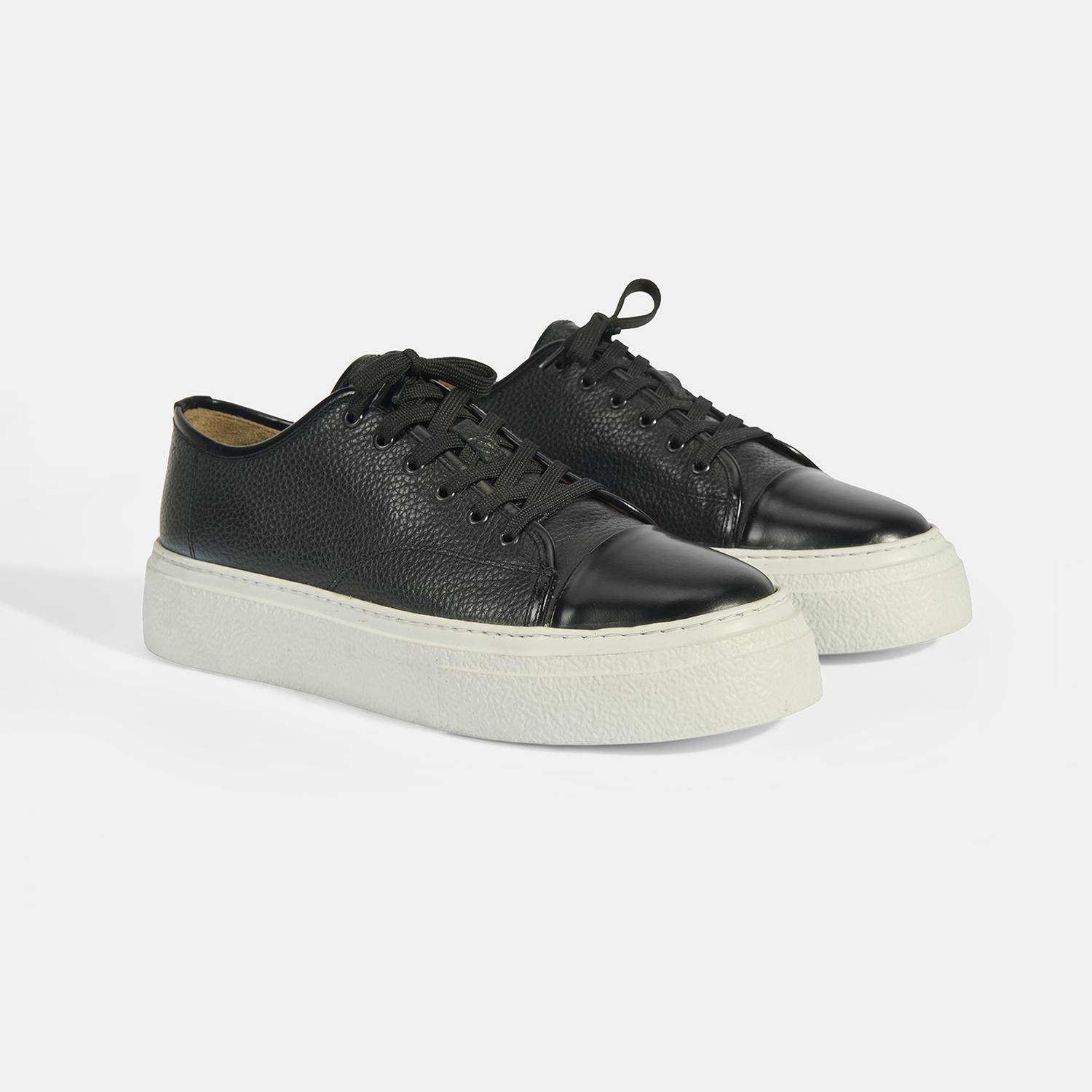 Kalinda Siyah Erkek Deri Bağcıklı Günlük Ayakkabı