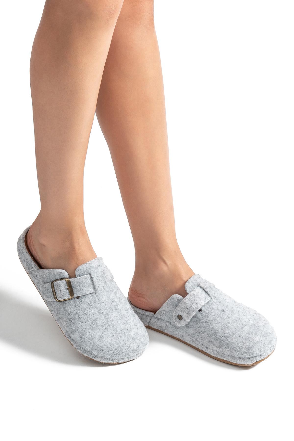 Tuana Kadın Garson Boy Ev Terliği Gri 36/40