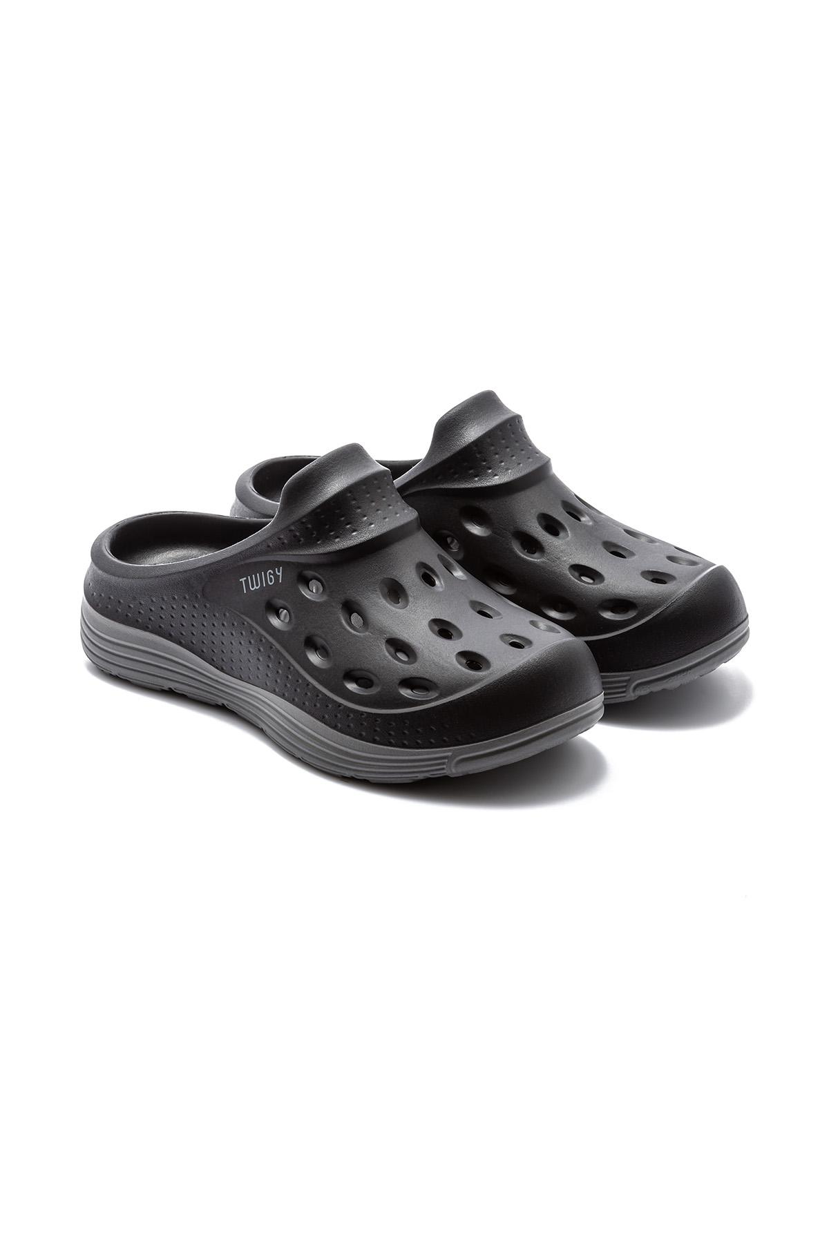 Manuel Erkek Terlik Siyah-Gri 41/45