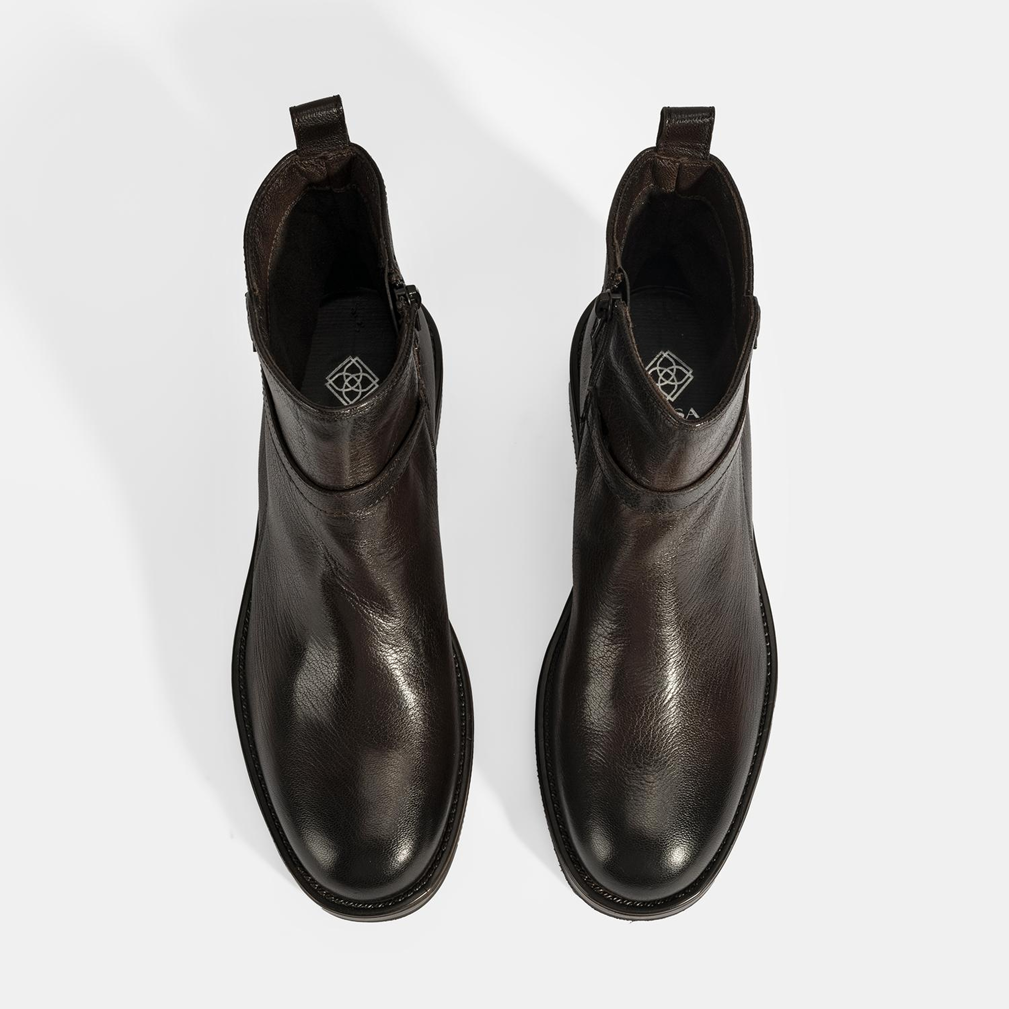 Kadın Kahve Ayarlanabilir Tokalı Deri Bot