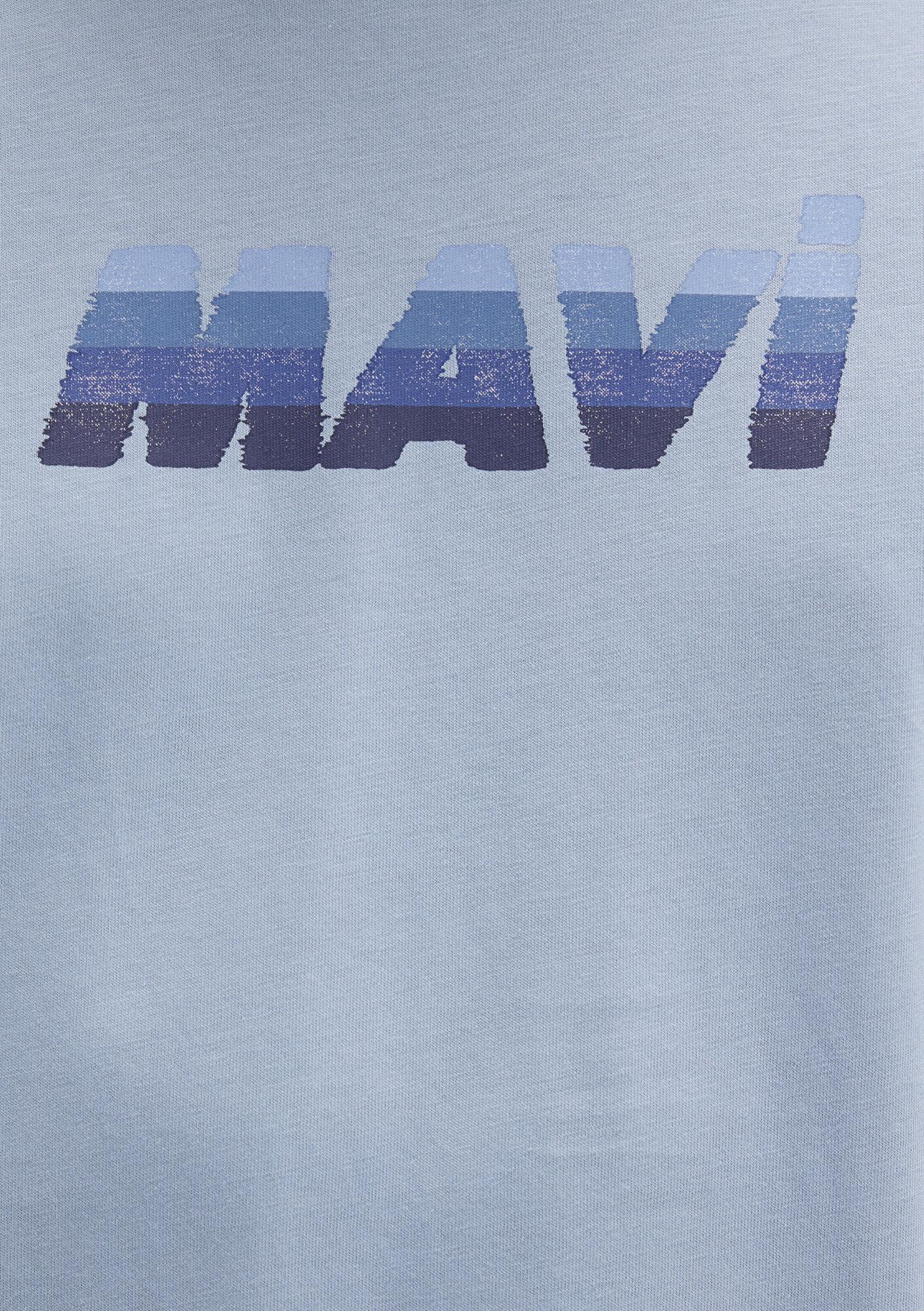 Mavi Mavi Logo Baskılı Mavi Tişört Loose Fit / Bol Rahat Kesim 0612904-80796