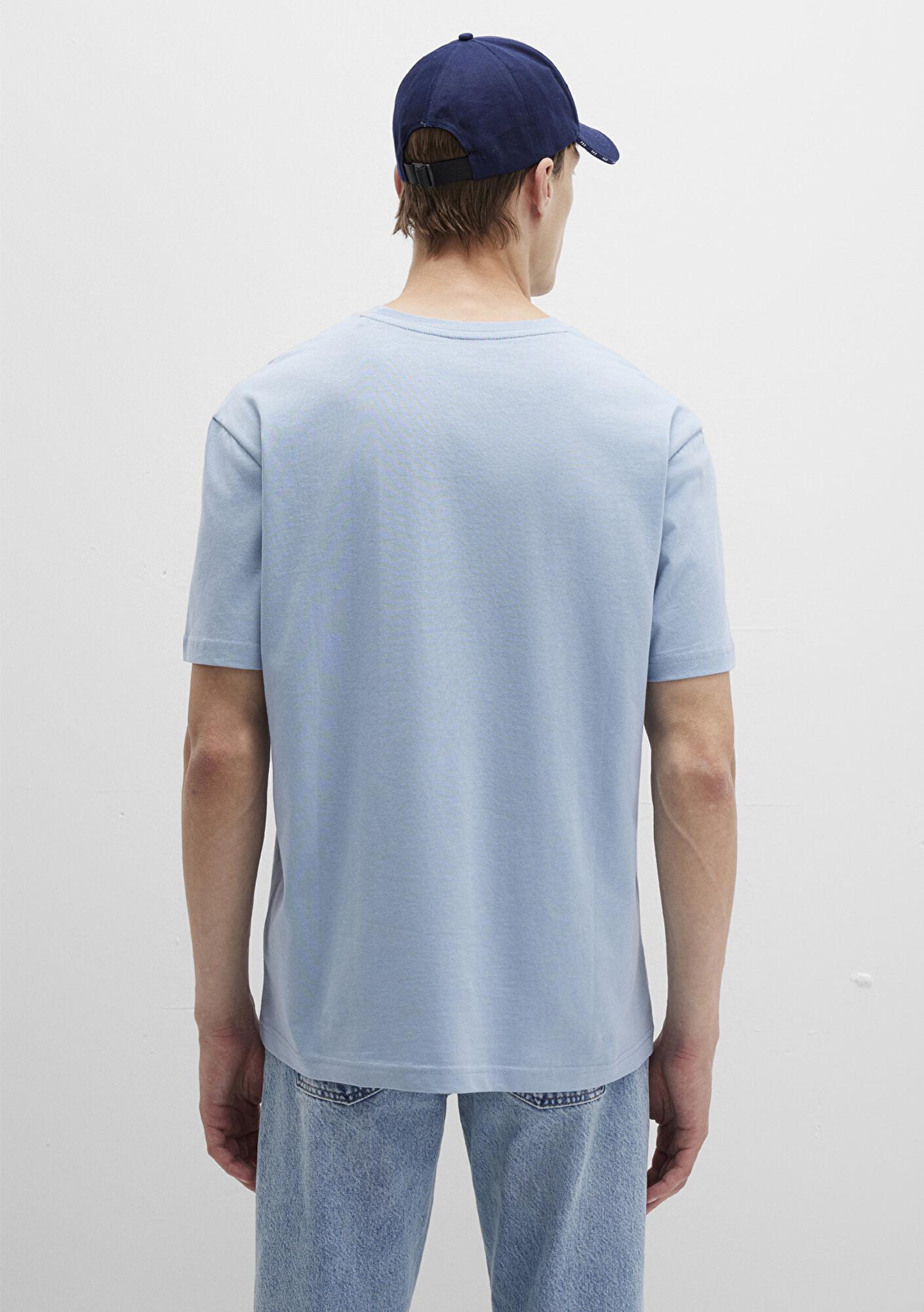 Mavi Mavi Logo Baskılı Mavi Tişört Loose Fit / Bol Rahat Kesim 0612904-80796