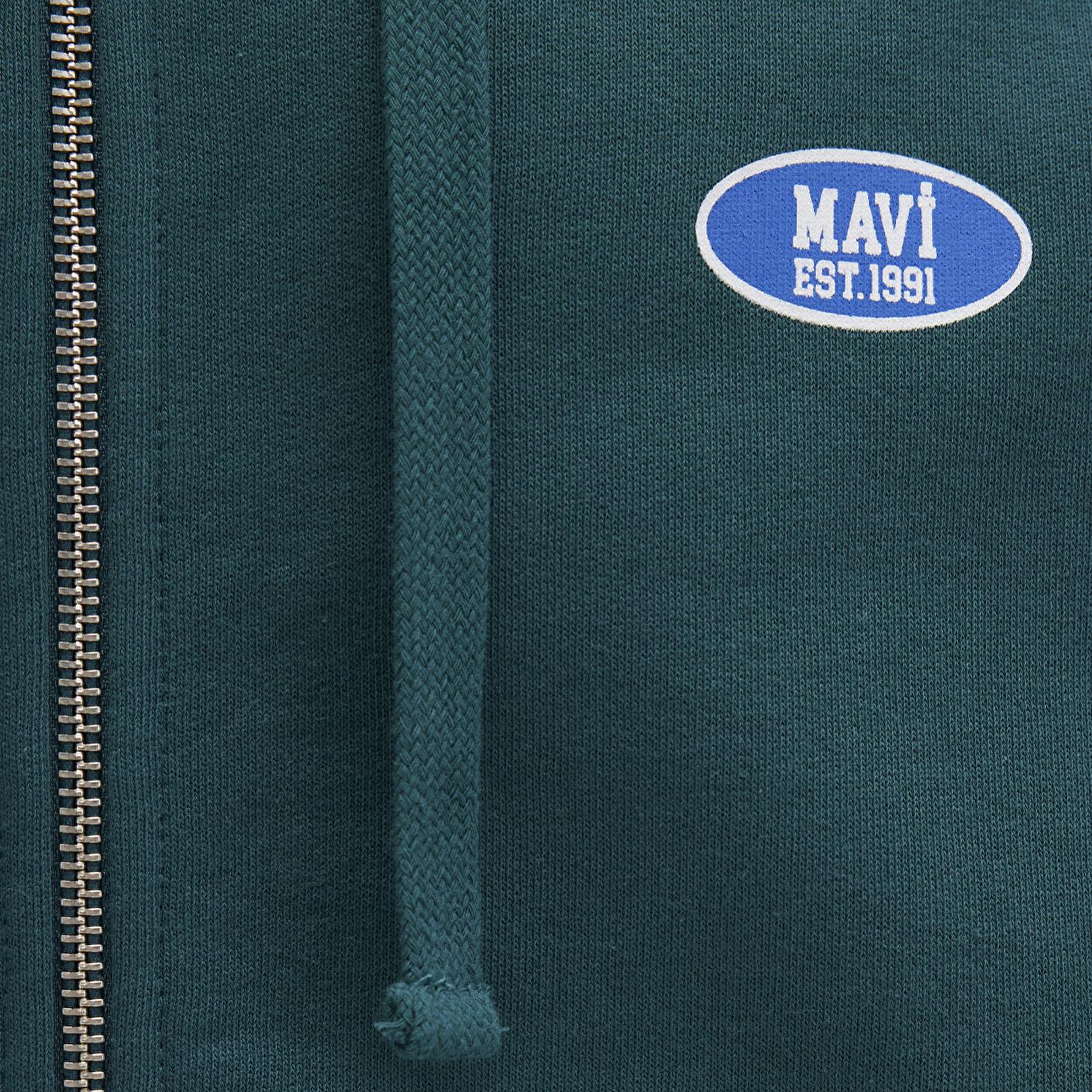 Mavi Kapüşonlu Fermuarlı Yeşil Sweatshirt 0S10372-87831