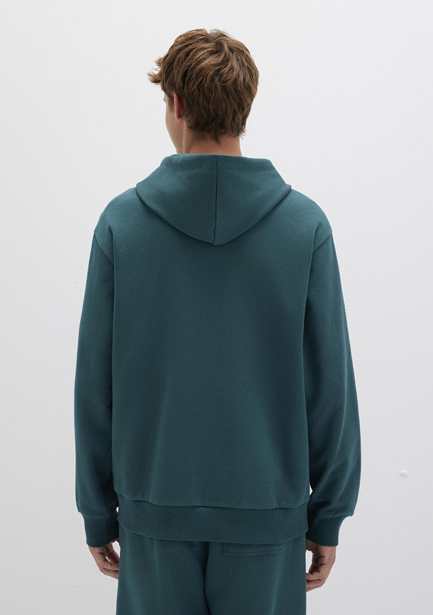 Mavi Kapüşonlu Fermuarlı Yeşil Sweatshirt 0S10372-87831