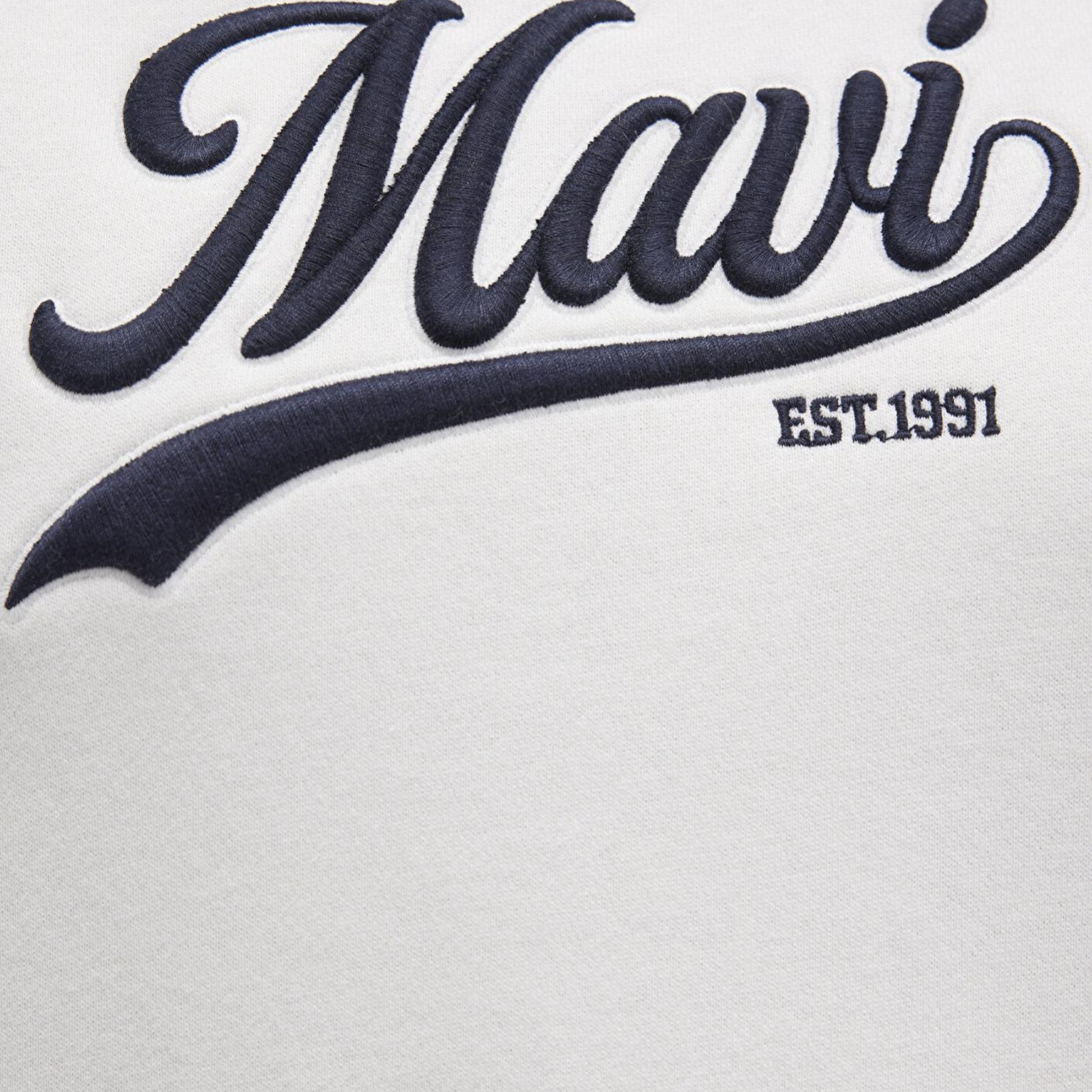 Mavi Mavi Logo Baskılı Kapüşonlu Beyaz Sweatshirt 1S10420-80194